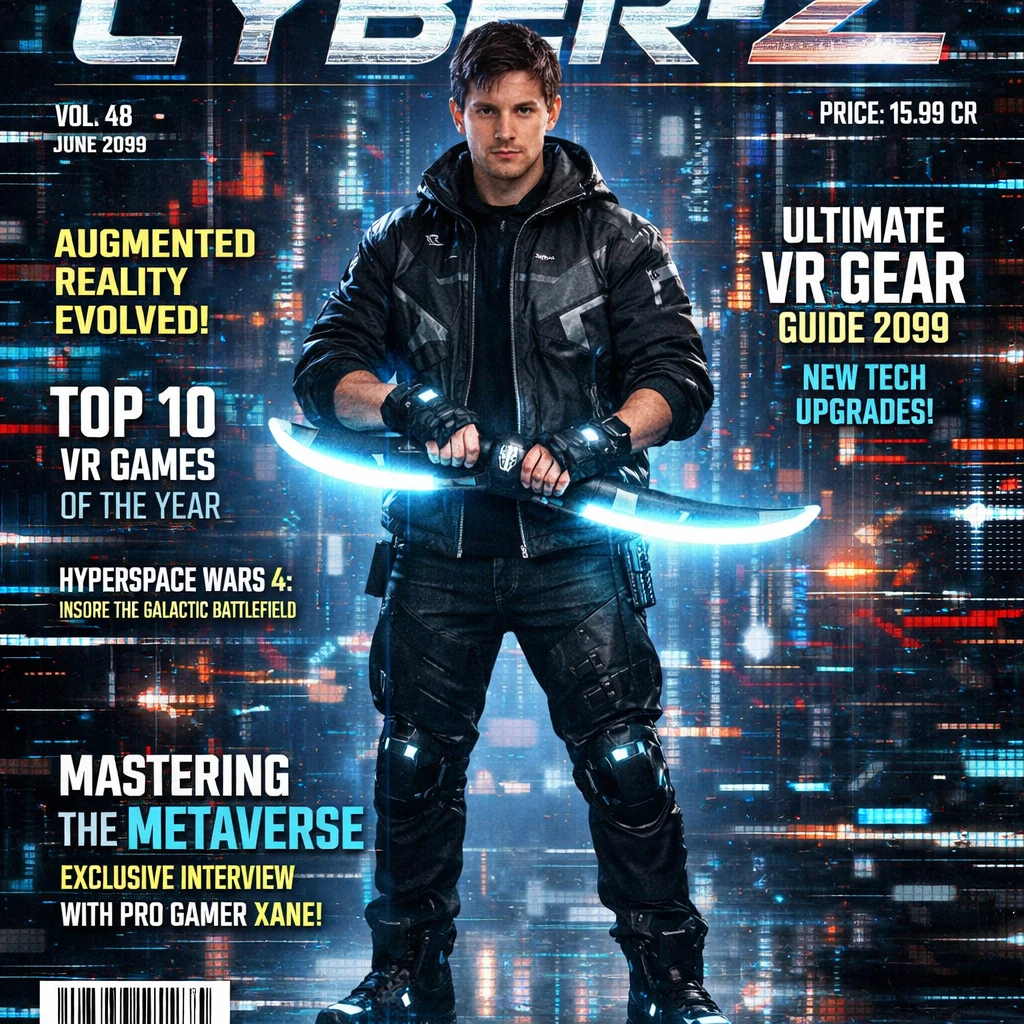 Обложка игрового журнала Cyber-Z — GPT Image 1.5 промт