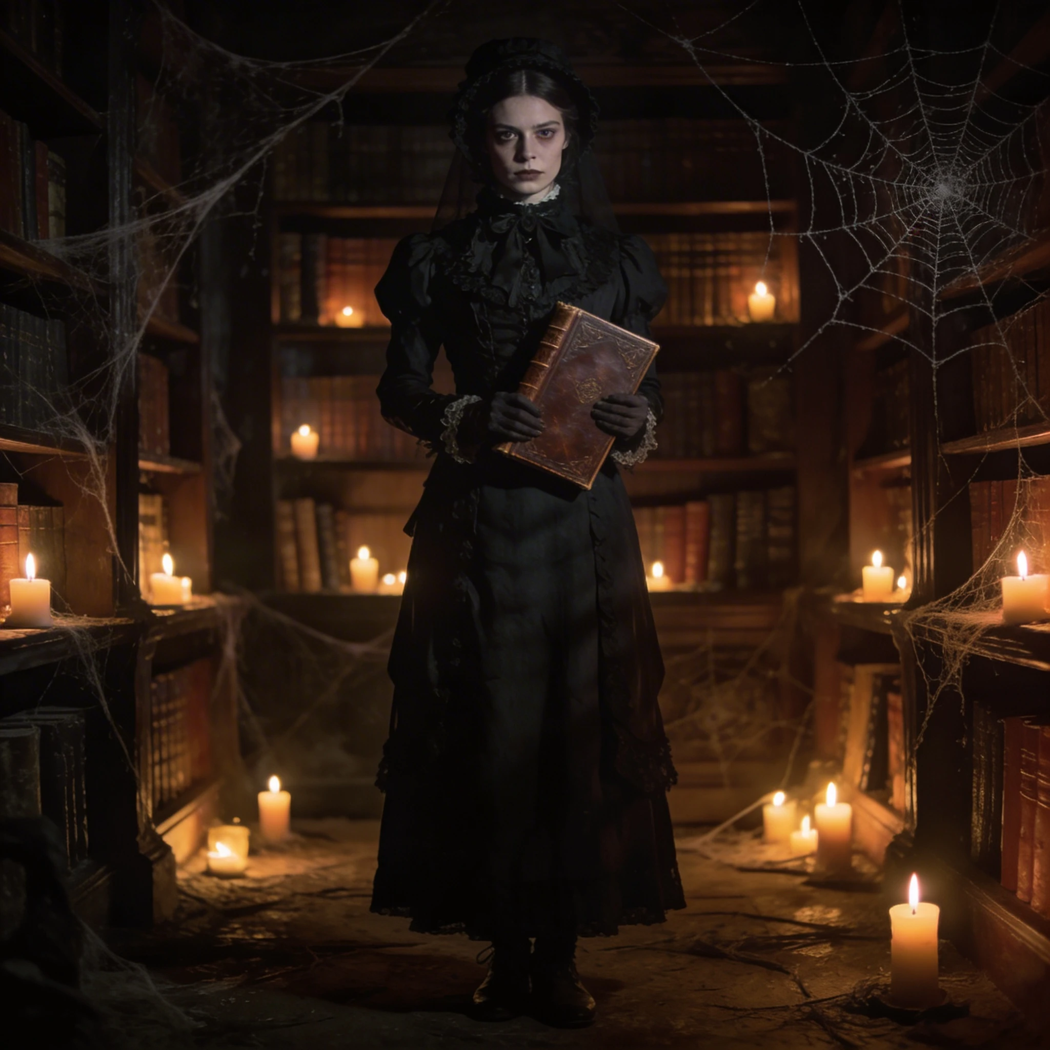 Обложка хоррор-романа — Seedream 4.5 промт