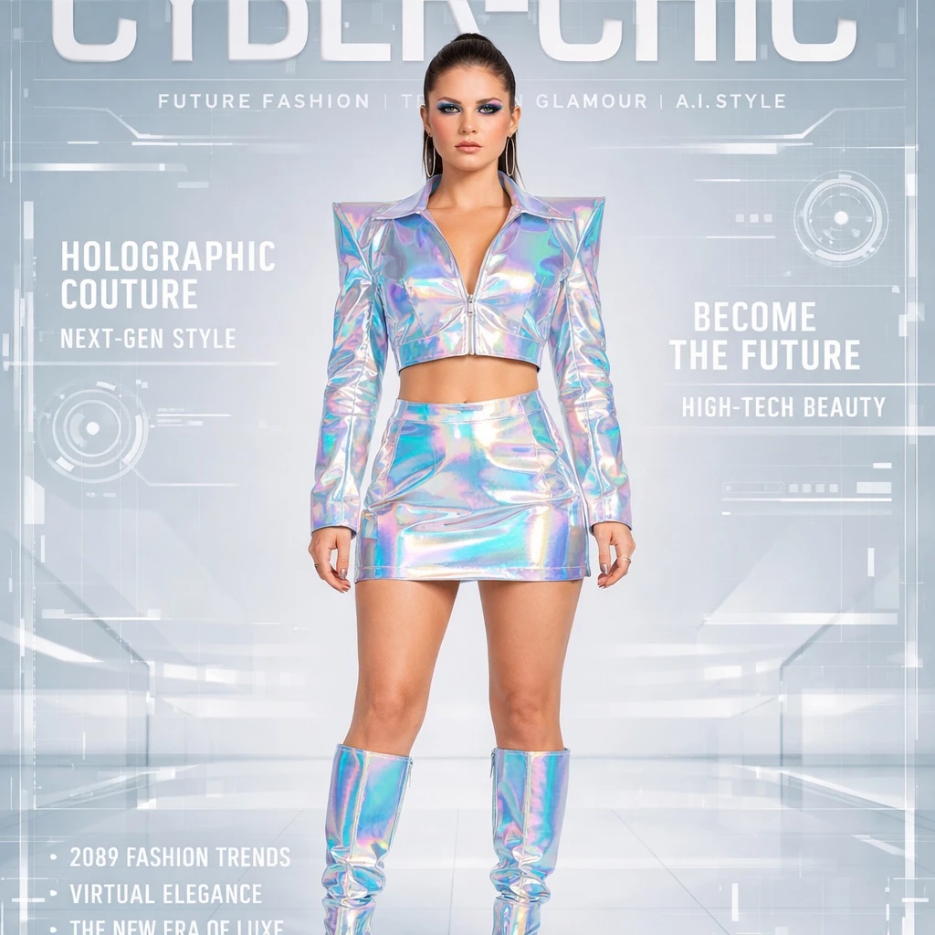 Обложка модного журнала «Cyber-Chic» — GPT Image 1.5 промт