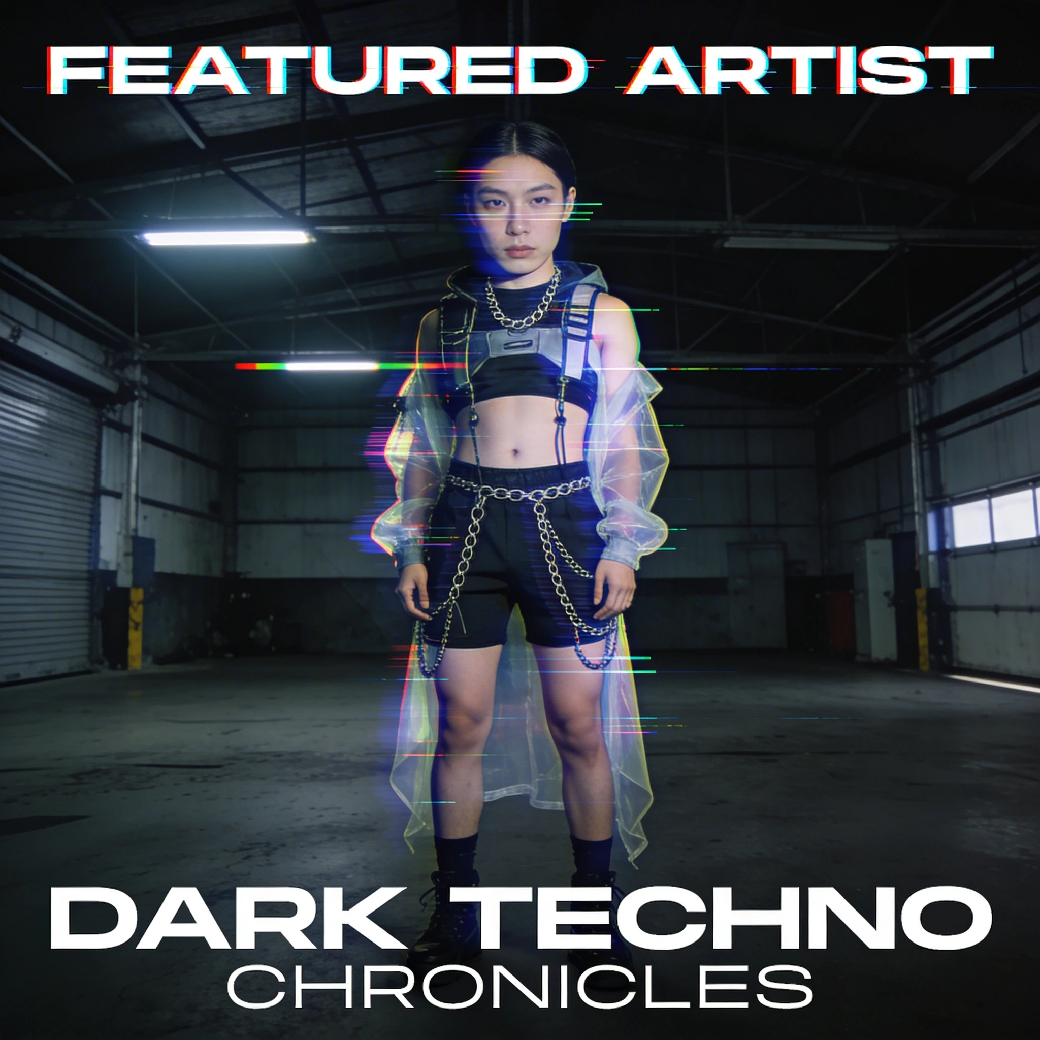 Обложка музыкального техно-альбома — Seedream 4.5 промт