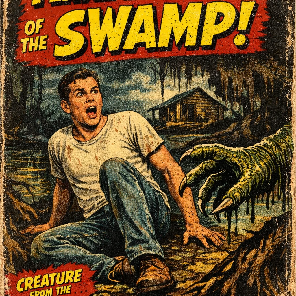 Обложка ретро-комикса ужасов — GPT Image 1.5 промт