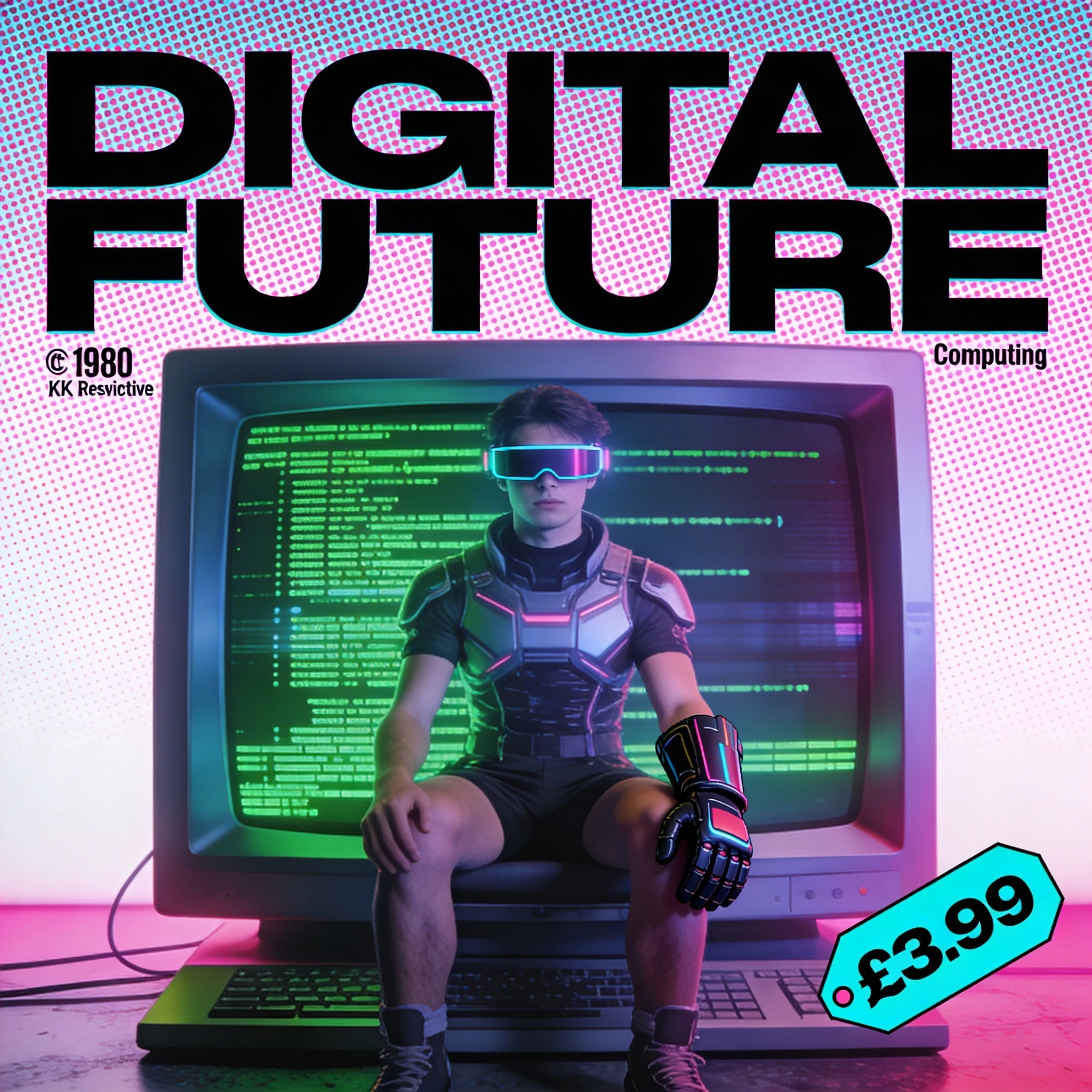 Обложка ретро-вейв журнала 'Informatics 1984' — Seedream 4.5 промт