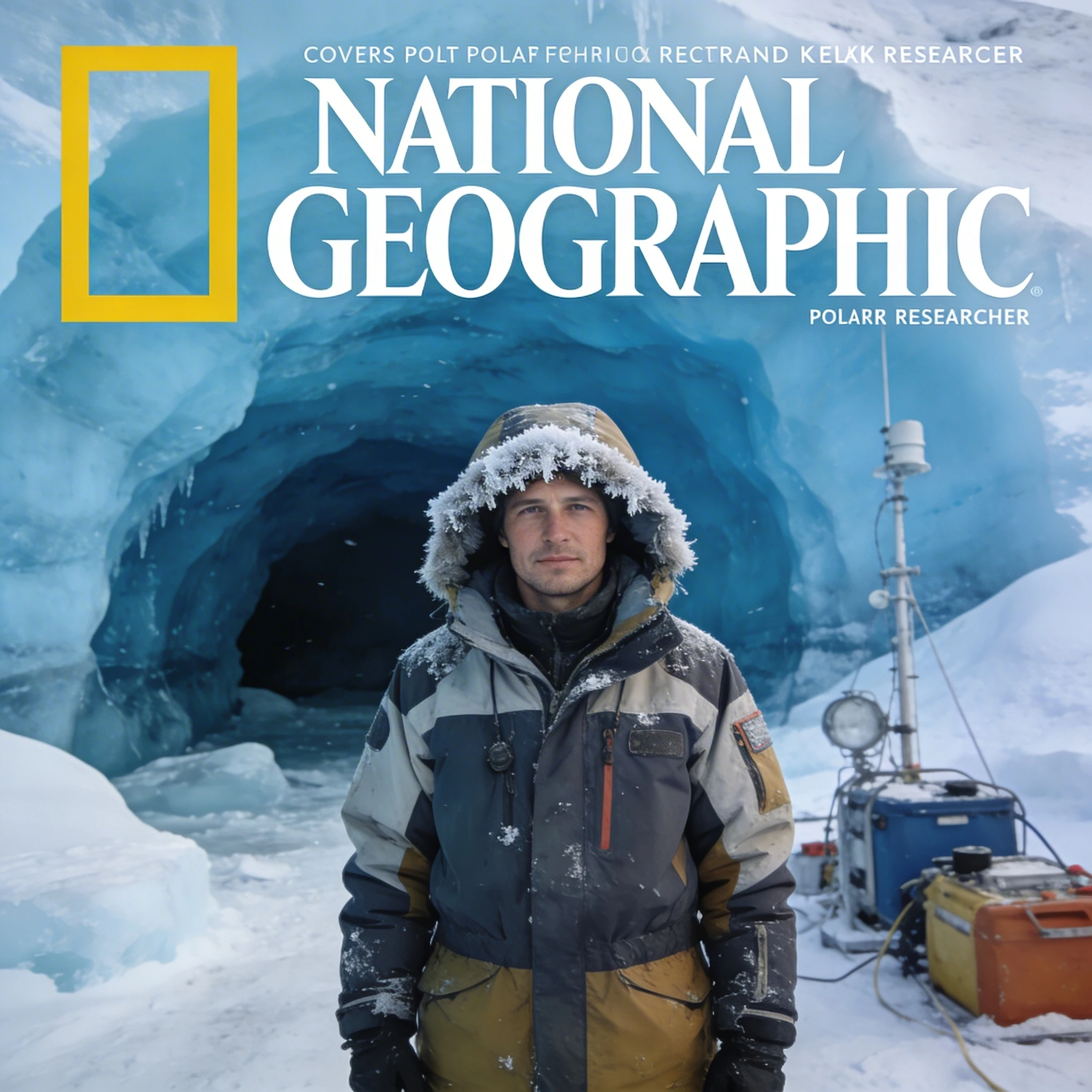 Обложка журнала National Geographic: Арктический исследователь — Seedream 4.5 промт