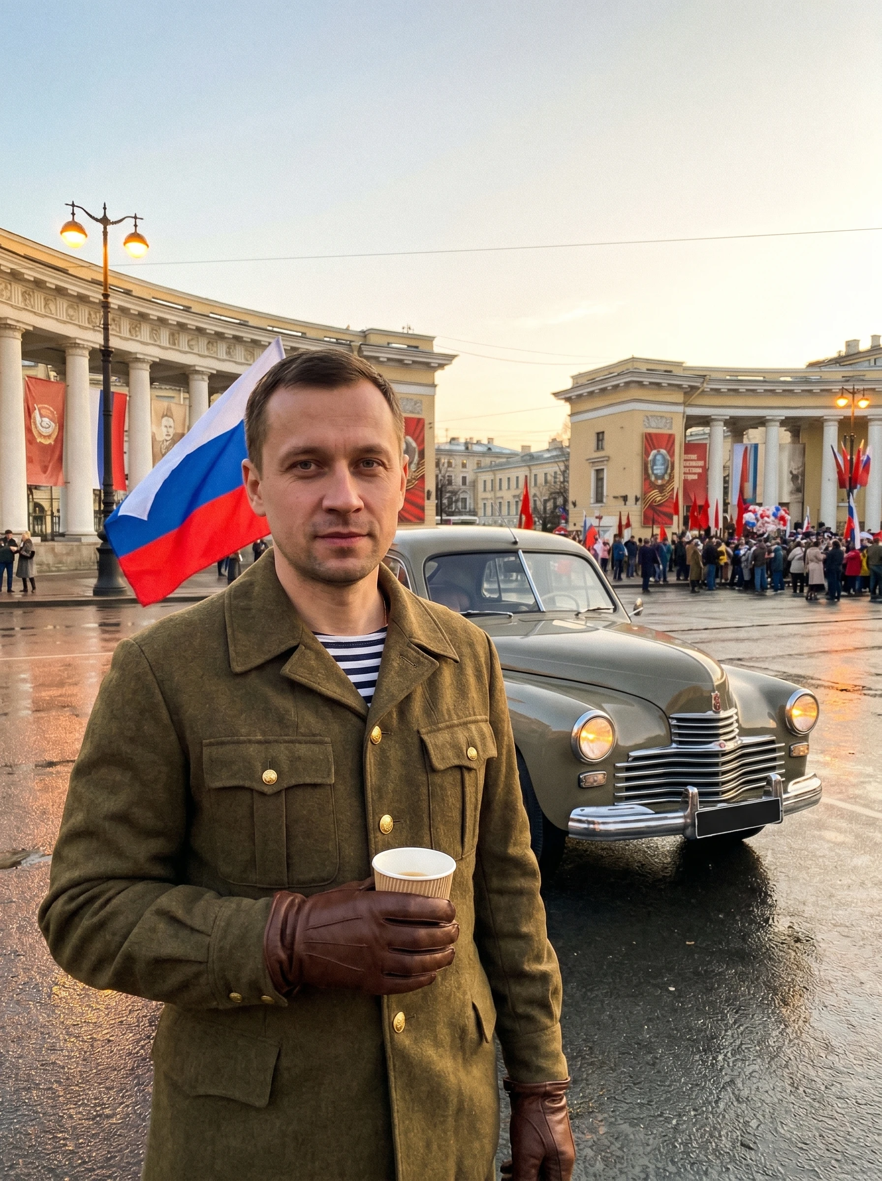 Офицер связи: Ретро-триколор — Nano Banana Pro промт
