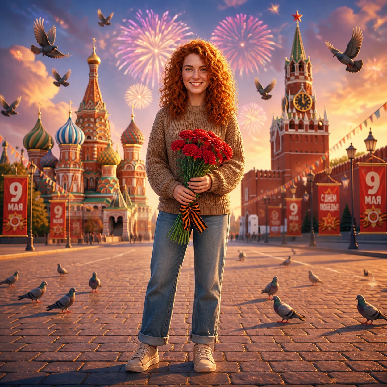 Открытка к 9 Мая: Весенний праздник — GPT Image 1.5 промт