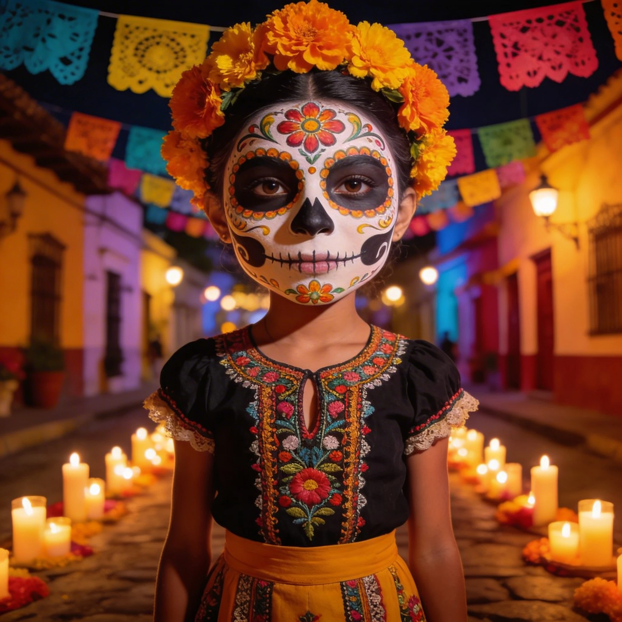 Парад ко Дню Мертвых (Dia de los Muertos) — Seedream 4.5 промт