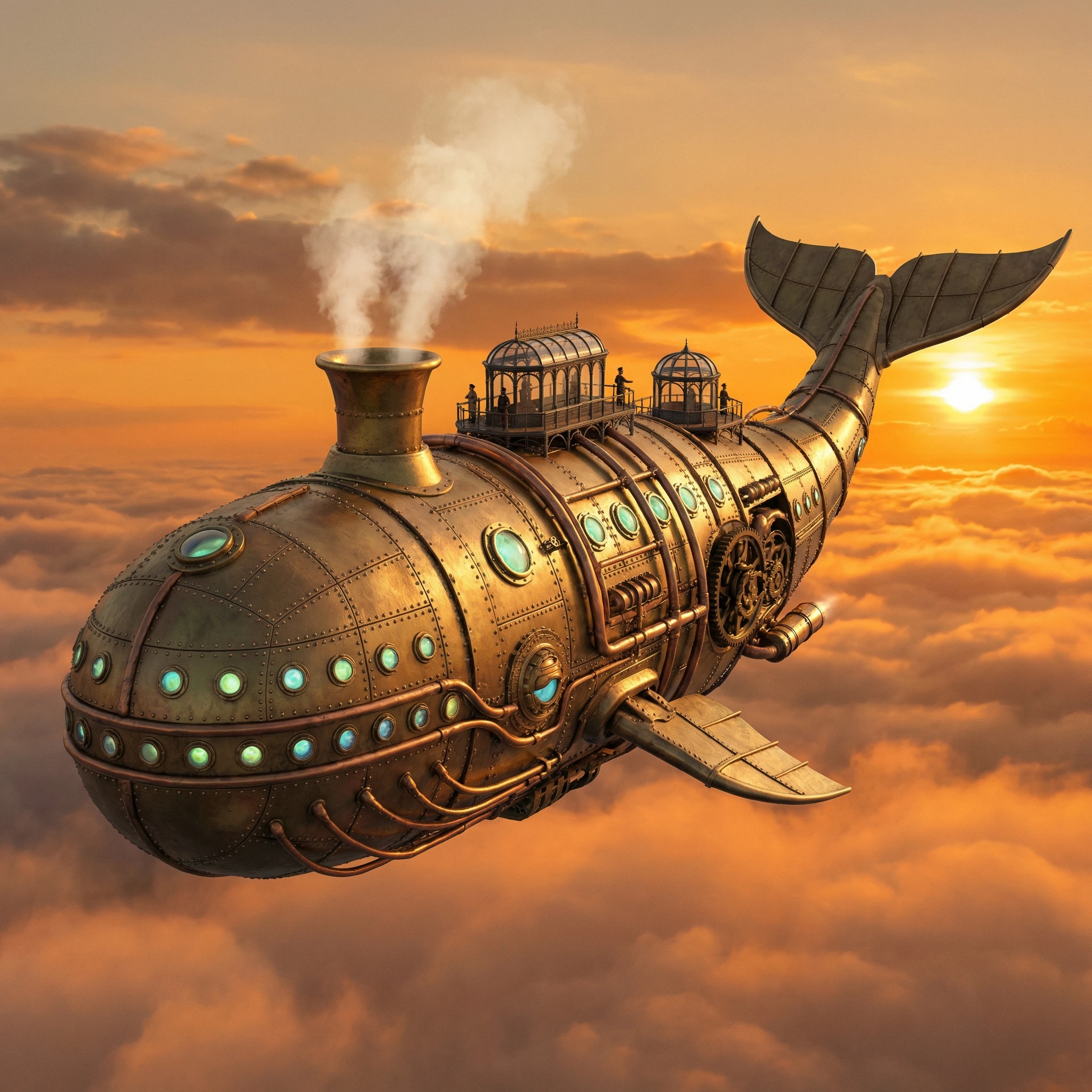 Паровой кит в небесах — Nano Banana Pro промт