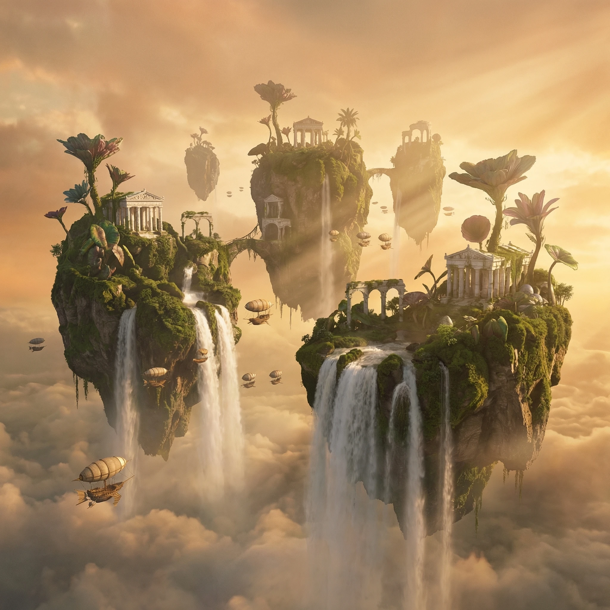 Парящие острова небесного мира — Nano Banana Pro промт