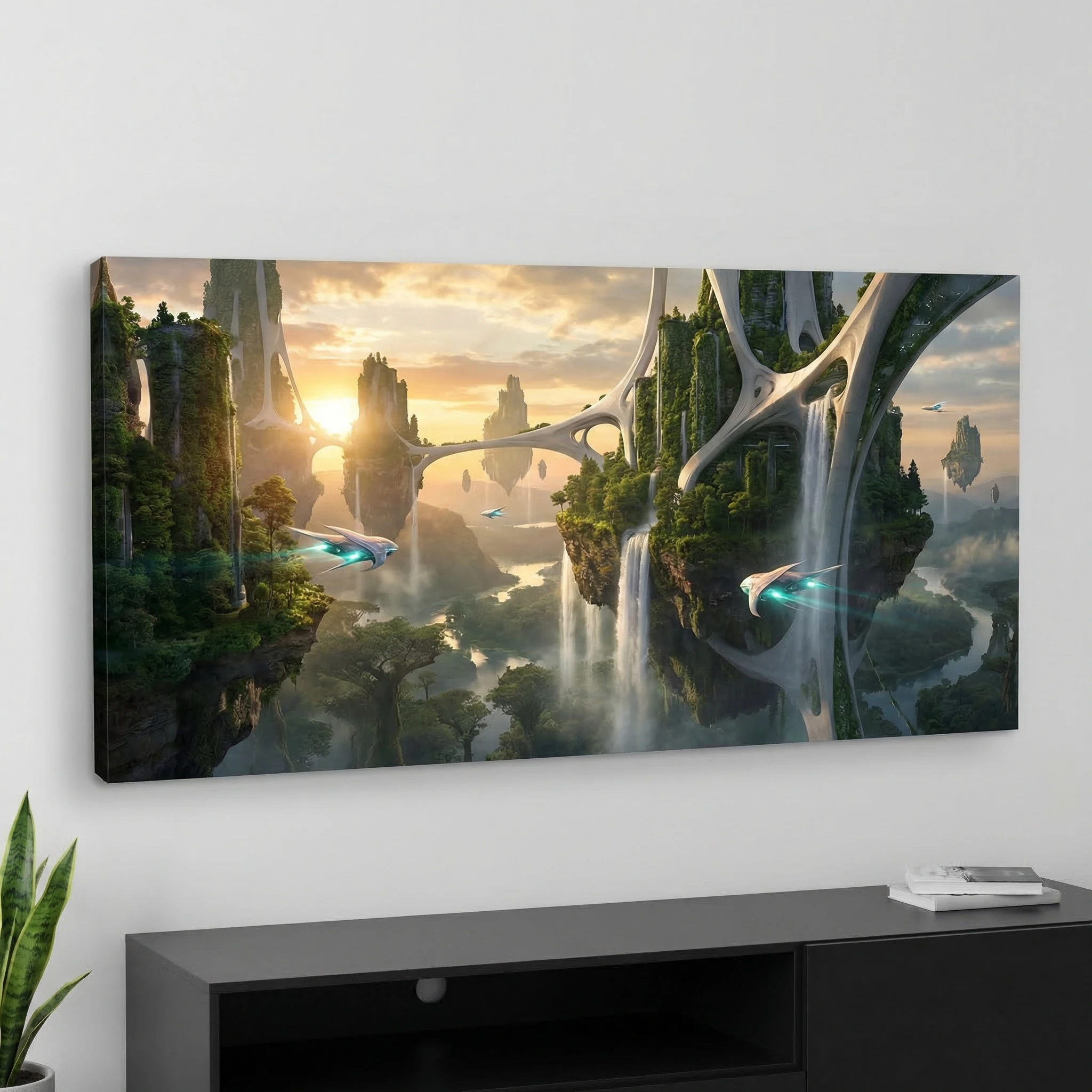 Парящий город-сад будущего — Nano Banana Pro промт