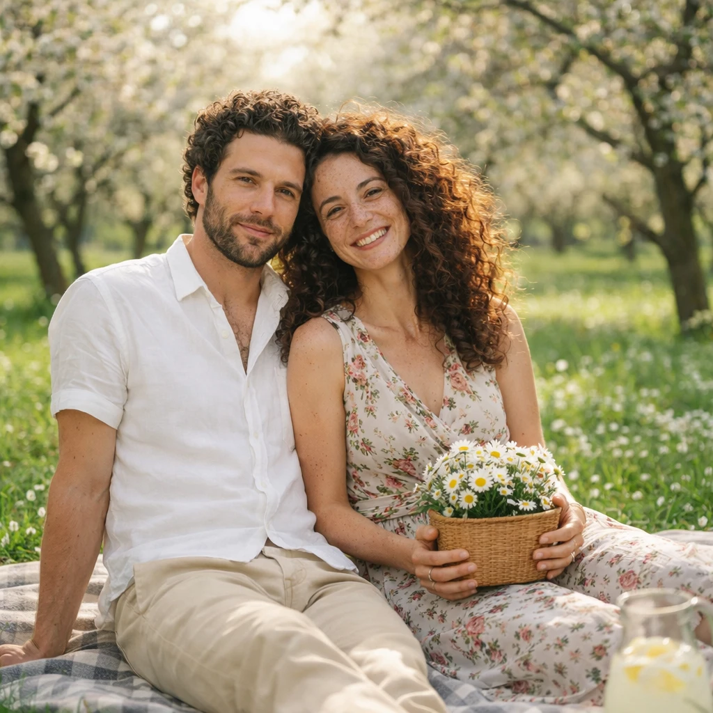 Пасторальная весна в цветущем саду — GPT Image 1.5 промт