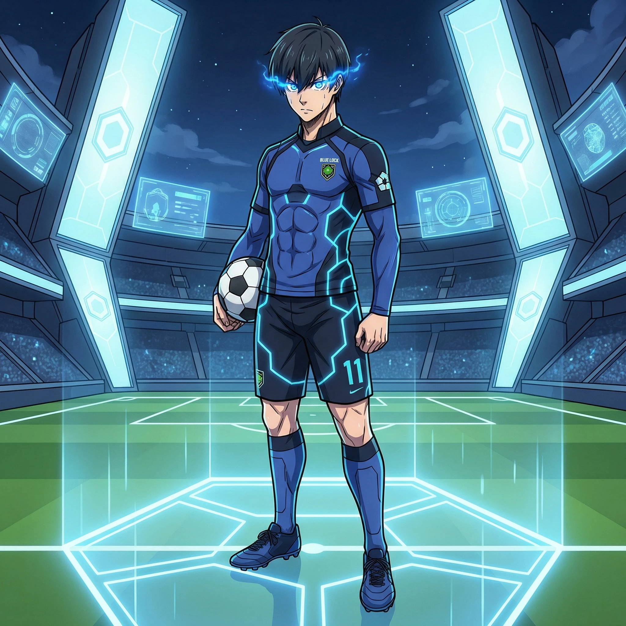 Персонаж аниме «Blue Lock» — Nano Banana Pro промт