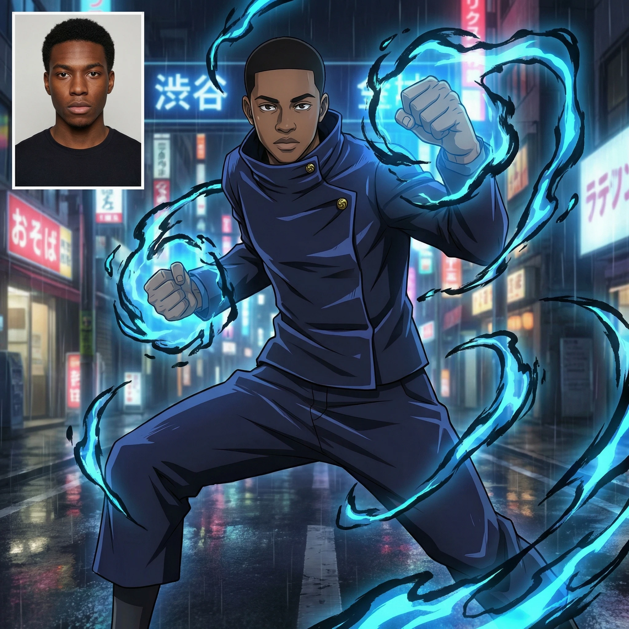 Персонаж аниме «Магическая битва» — Nano Banana Pro промт