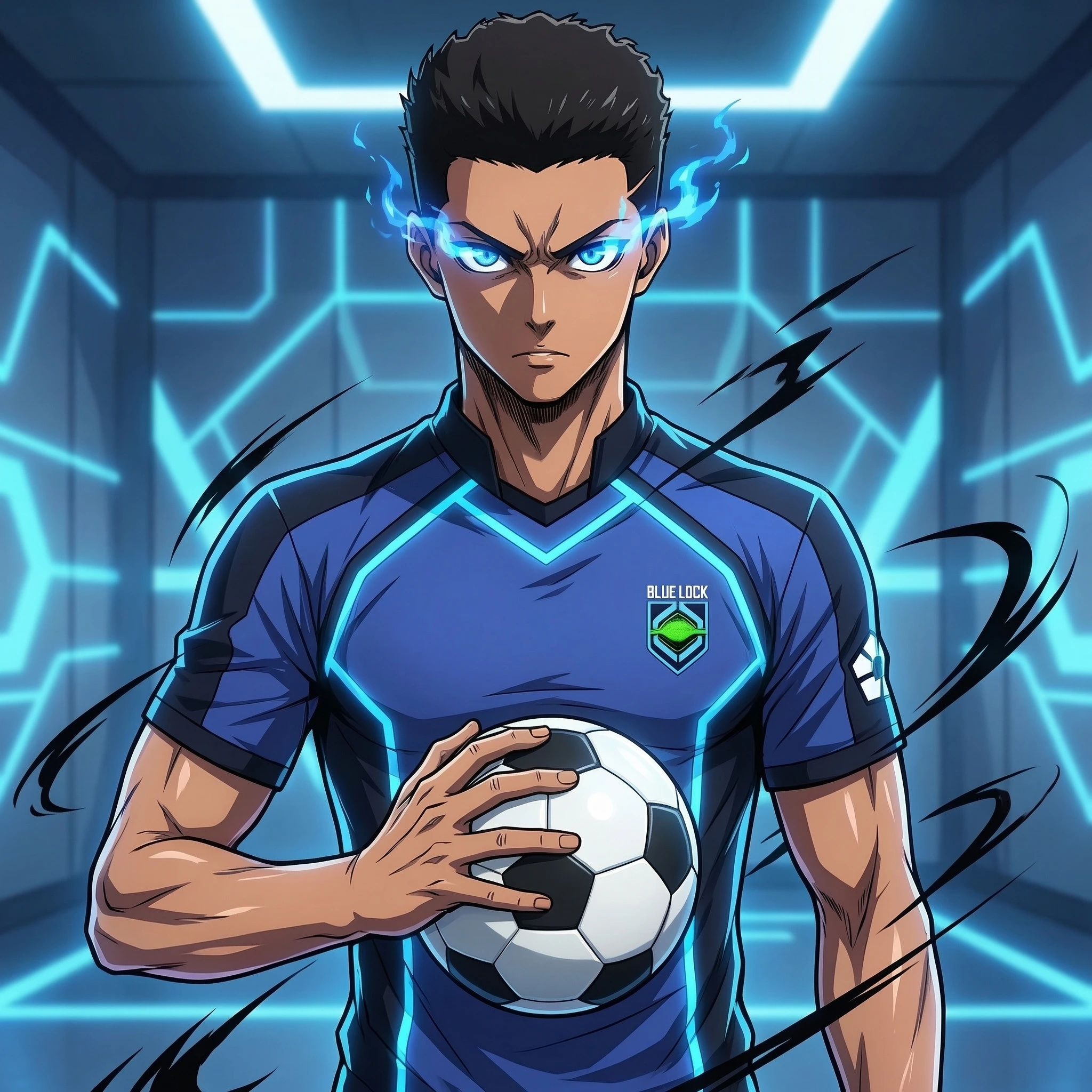 Персонаж аниме в стиле «Blue Lock» — Nano Banana Pro промт