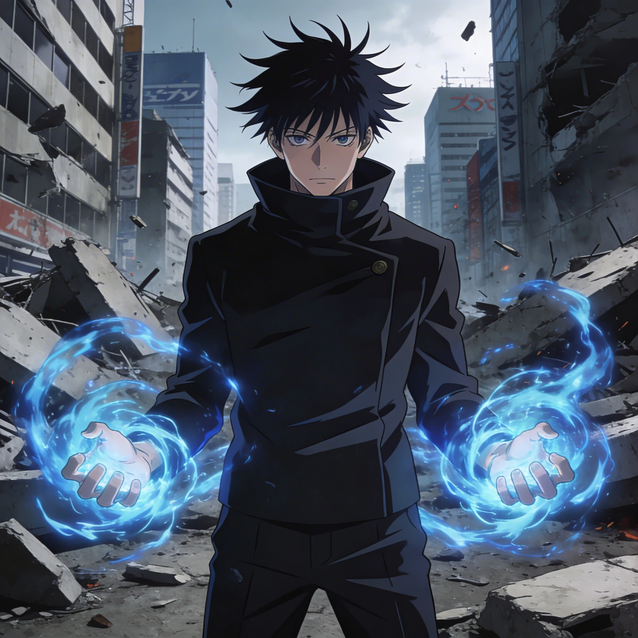 Персонаж аниме в стиле «Магическая битва» — Seedream 4.5 промт