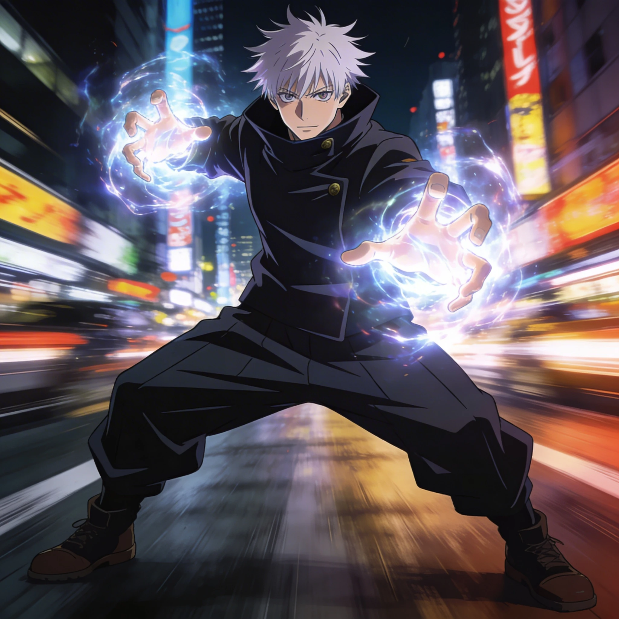 Персонаж аниме в стиле «Магическая битва» — Seedream 4.5 промт