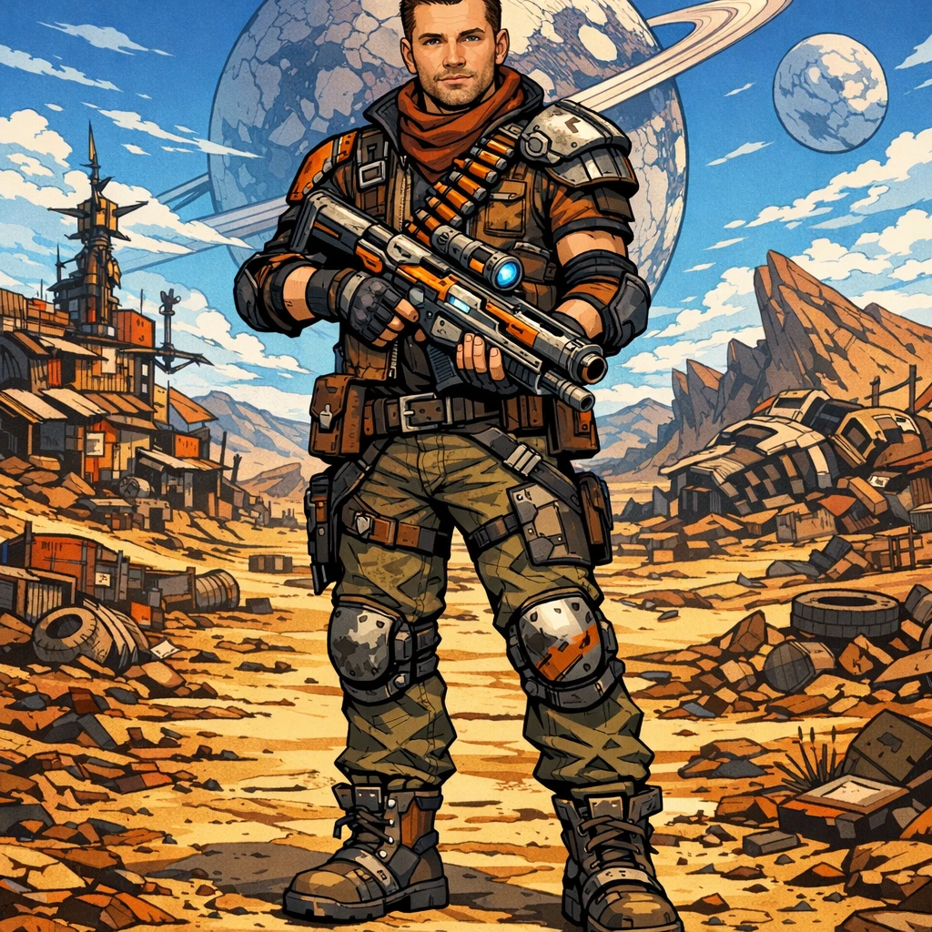 Персонаж игры Borderlands — GPT Image 1.5 промт