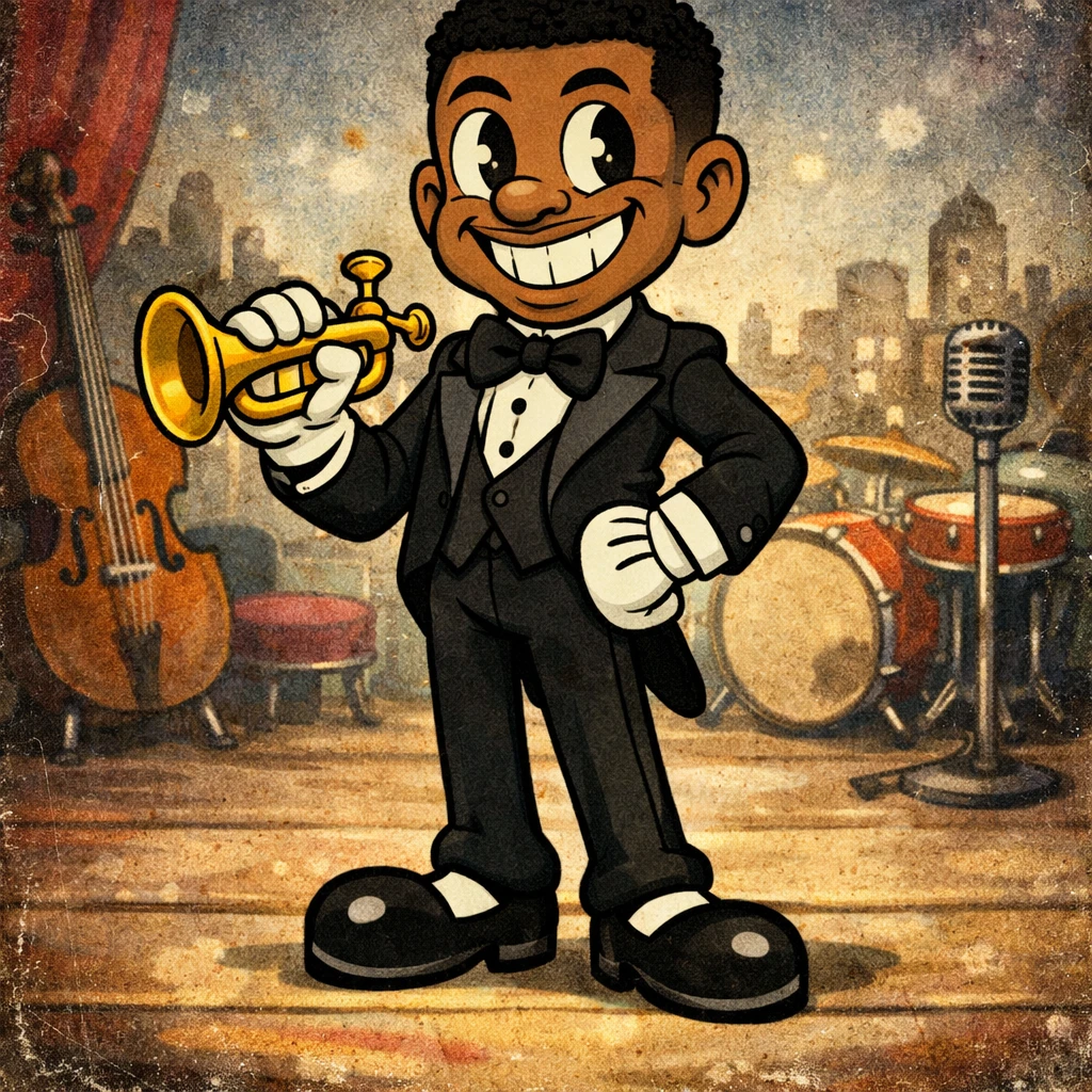 Персонаж игры Cuphead: Джаз-музыкант — GPT Image 1.5 промт
