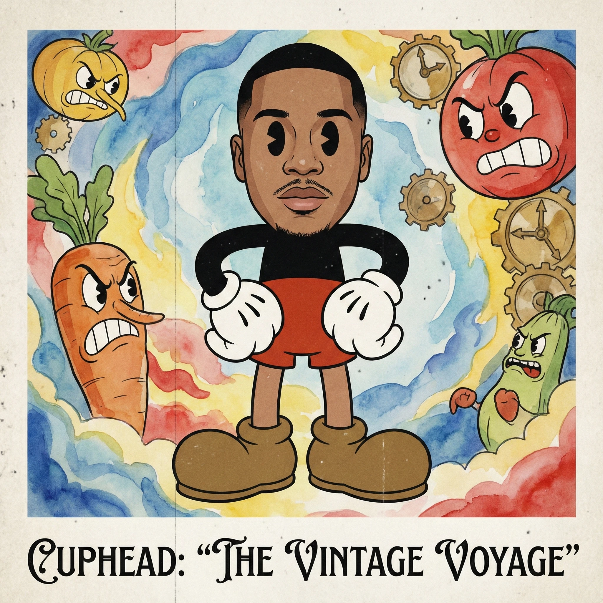 Персонаж игры Cuphead (стиль 1930-х) — Nano Banana Pro промт