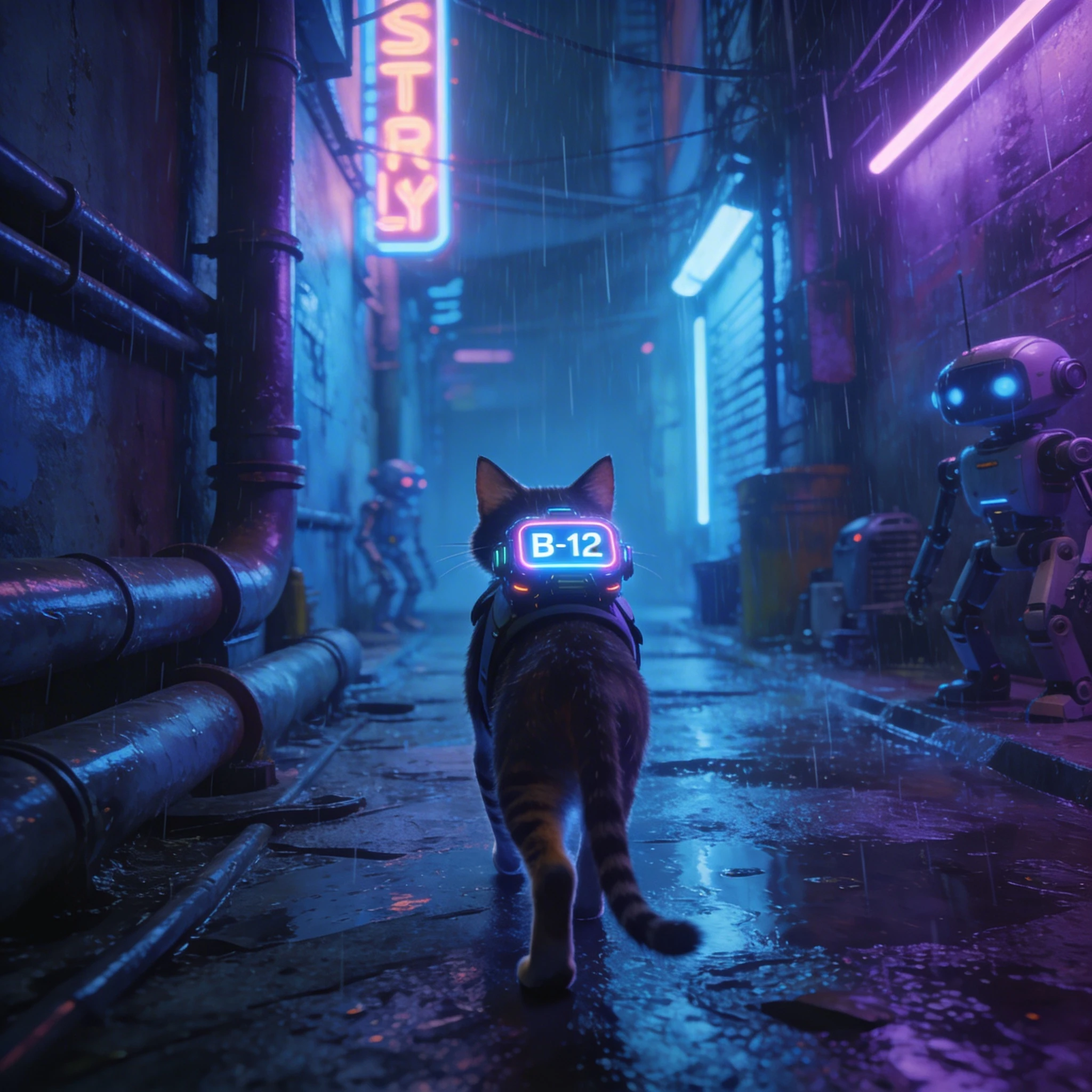 Персонаж игры «Stray» (Кот) — Seedream 4.5 промт