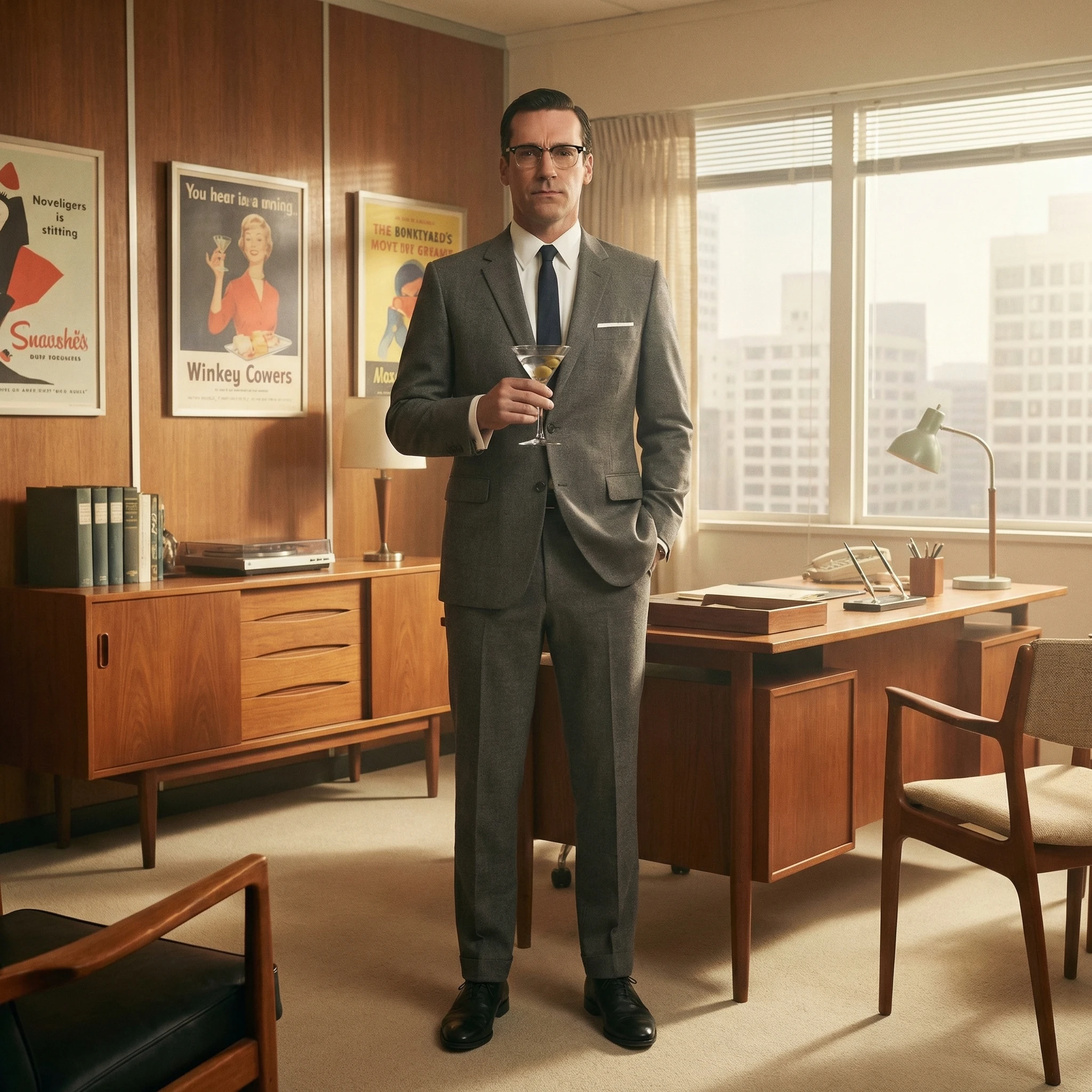 Персонаж из «Безумцев» 1960-х — Nano Banana Pro промт