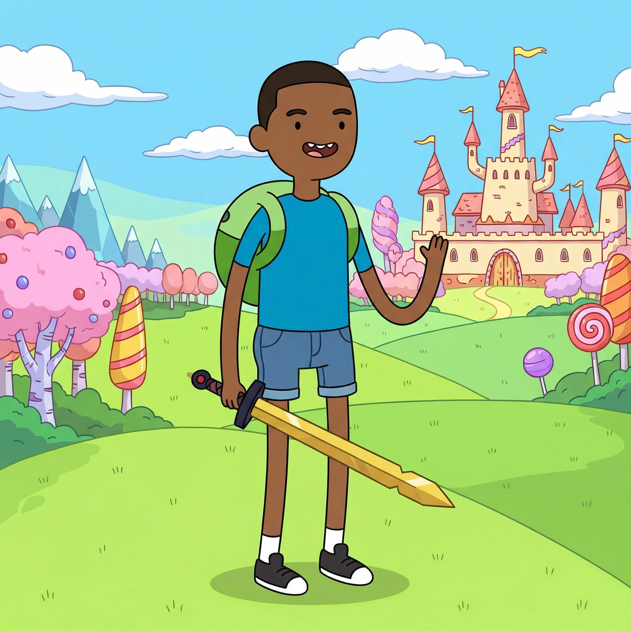 Персонаж мультфильма «Adventure Time» — Nano Banana Pro промт