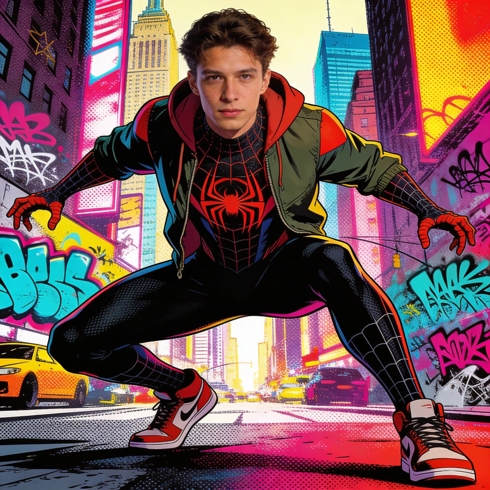 Персонаж мультфильма «Человек-паук: Через вселенные» — Seedream 4.5 промт