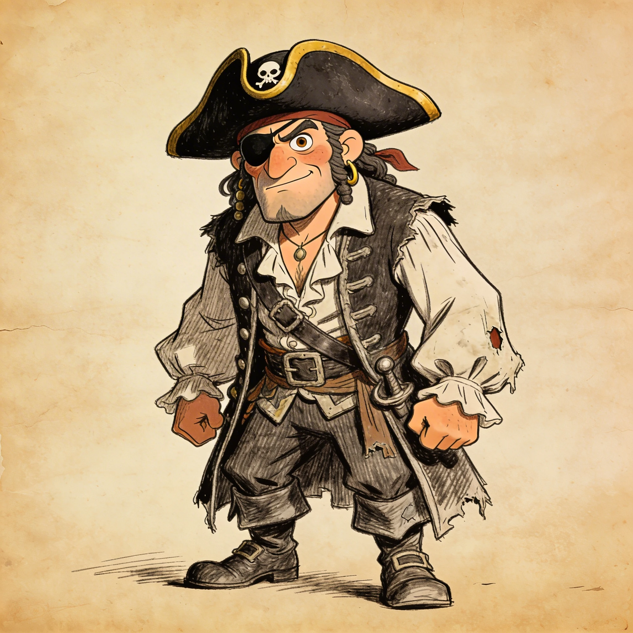 Персонаж мультфильма «Остров сокровищ» — Seedream 4.5 промт