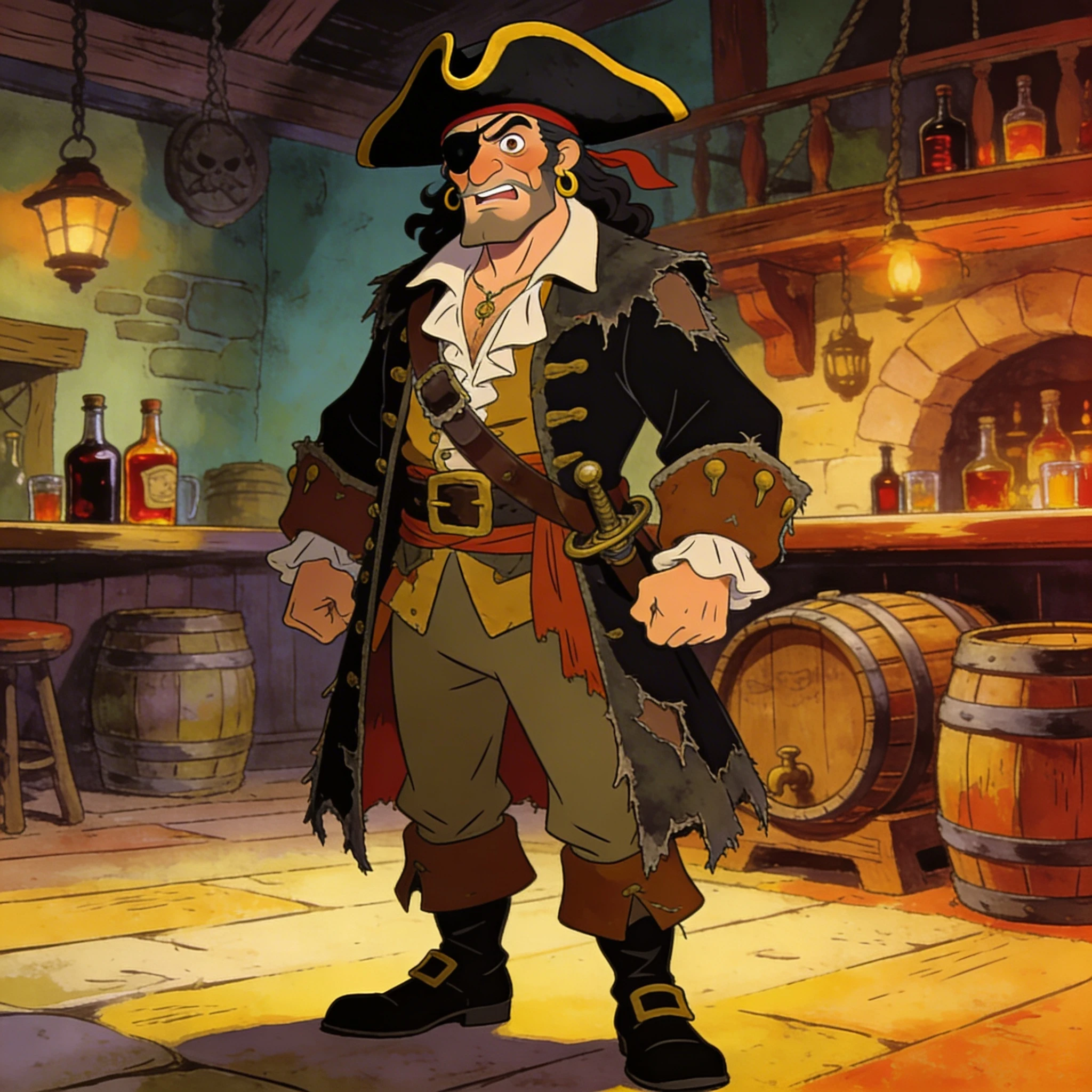 Персонаж мультфильма «Остров сокровищ» — Seedream 4.5 промт