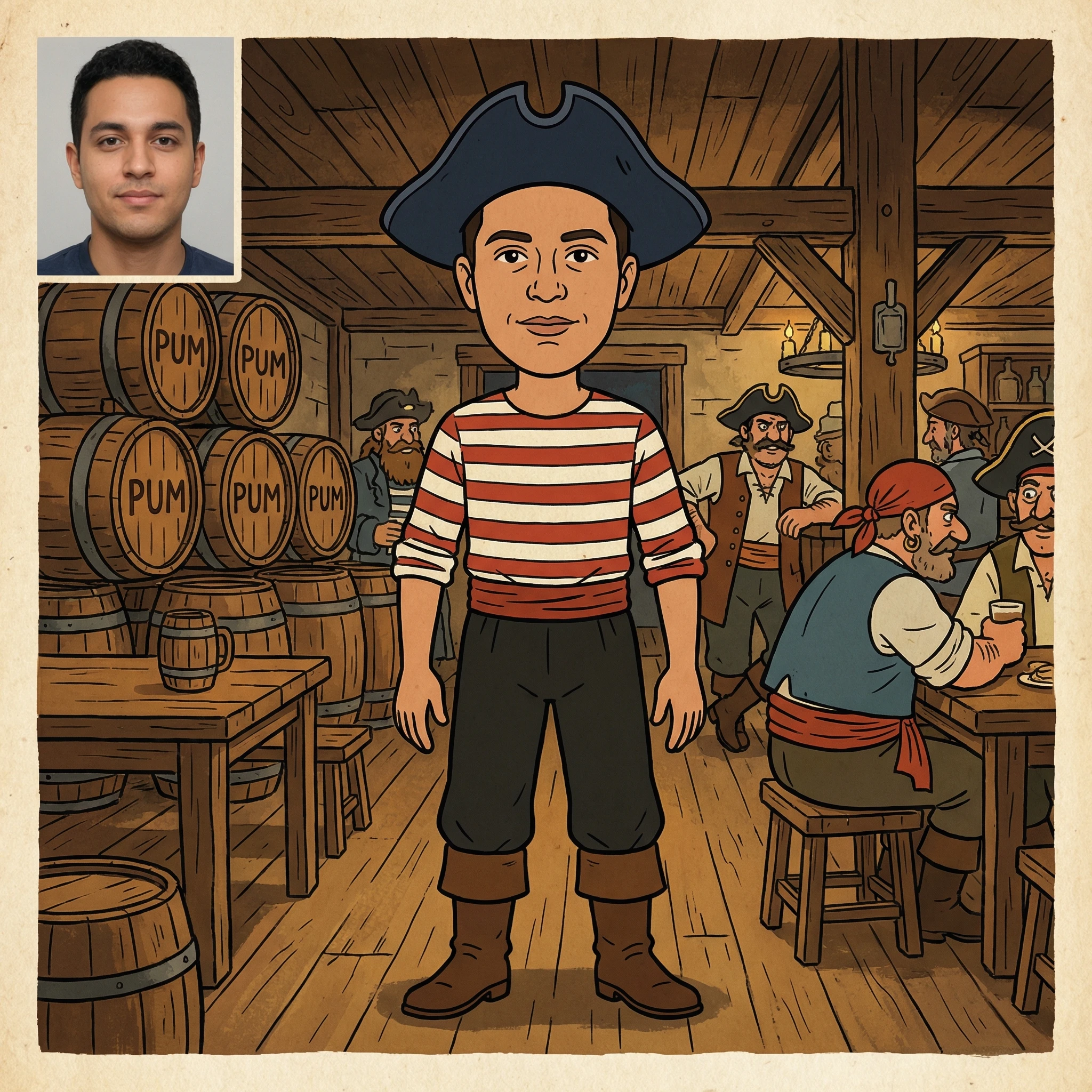 Персонаж мультфильма «Остров сокровищ» — Nano Banana Pro промт