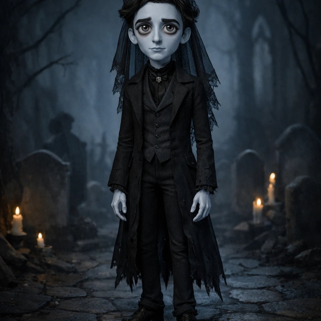 Персонаж мультфильма «Труп невесты» — GPT Image 1.5 промт