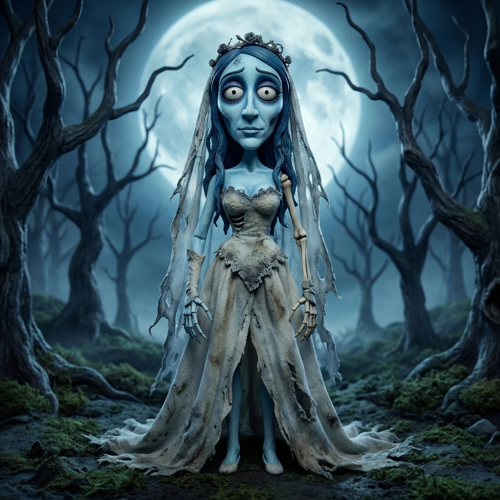 Персонаж мультфильма «Труп невесты» — Nano Banana Pro промт