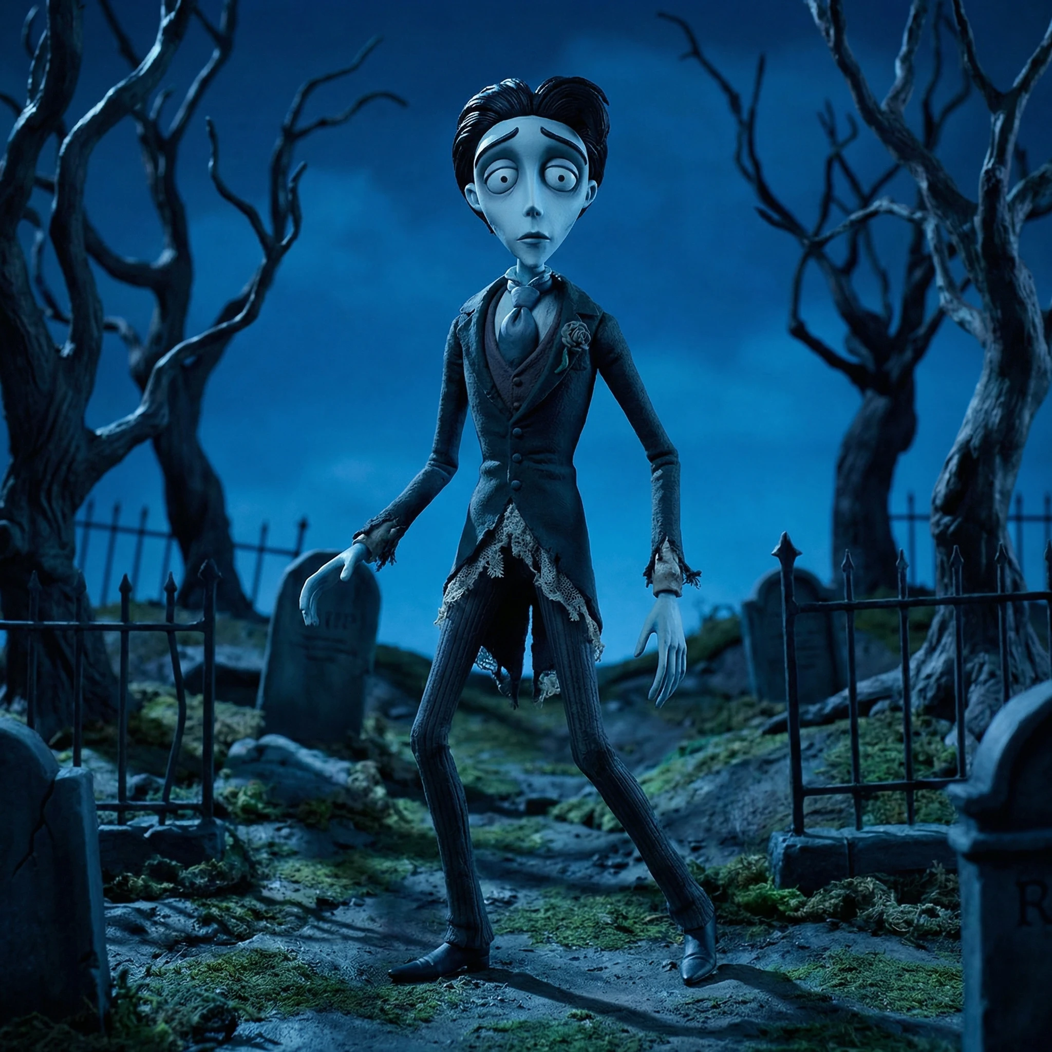 Персонаж мультфильма «Труп невесты» — Nano Banana Pro промт