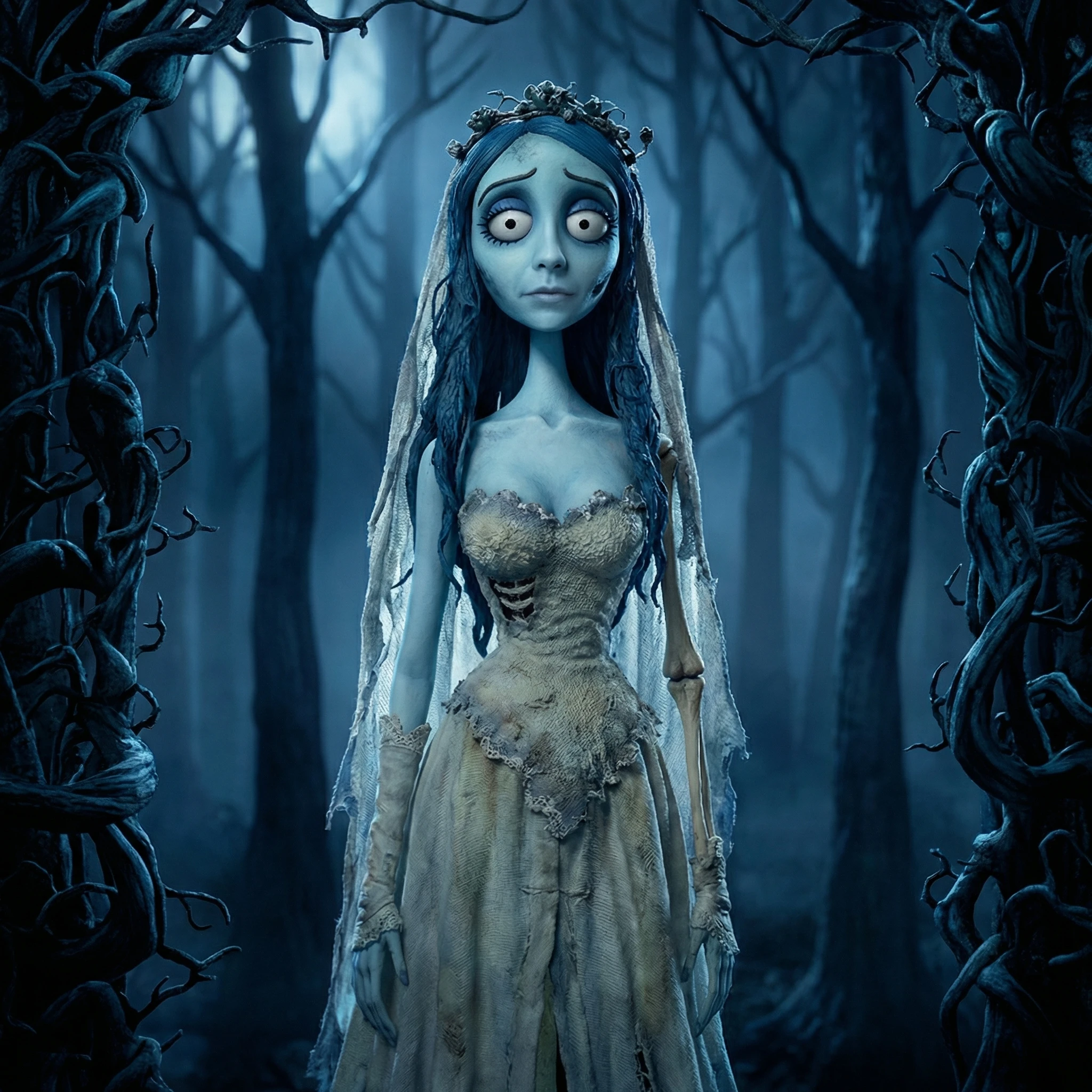 Персонаж мультфильма «Труп невесты» — Nano Banana Pro промт