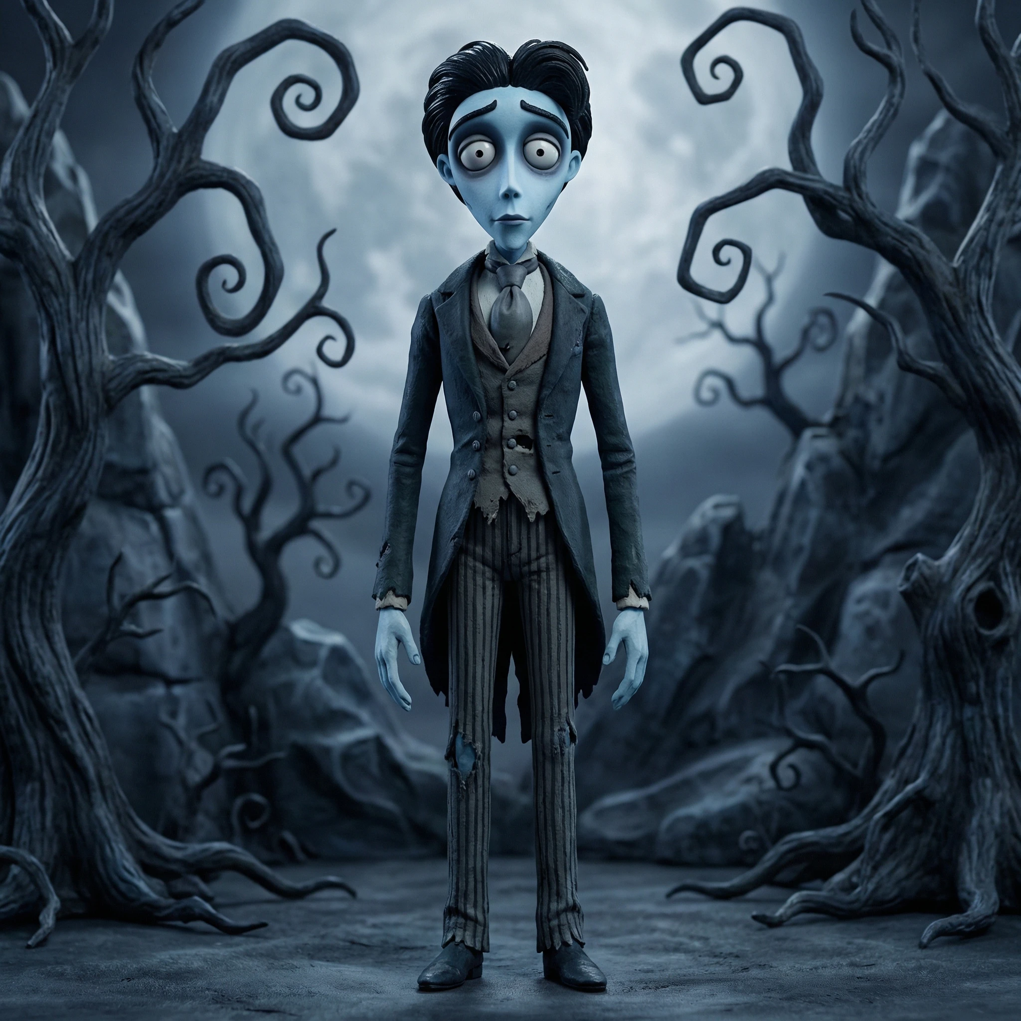 Персонаж мультфильма «Труп невесты» — Nano Banana Pro промт