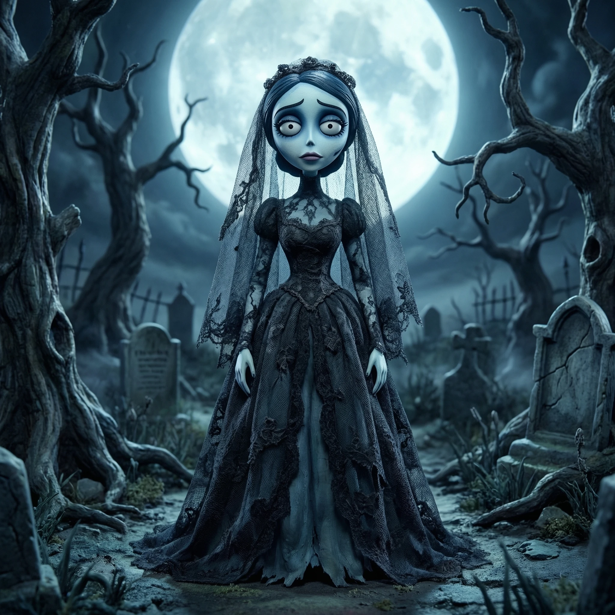 Персонаж мультфильма «Труп невесты» — Nano Banana Pro промт