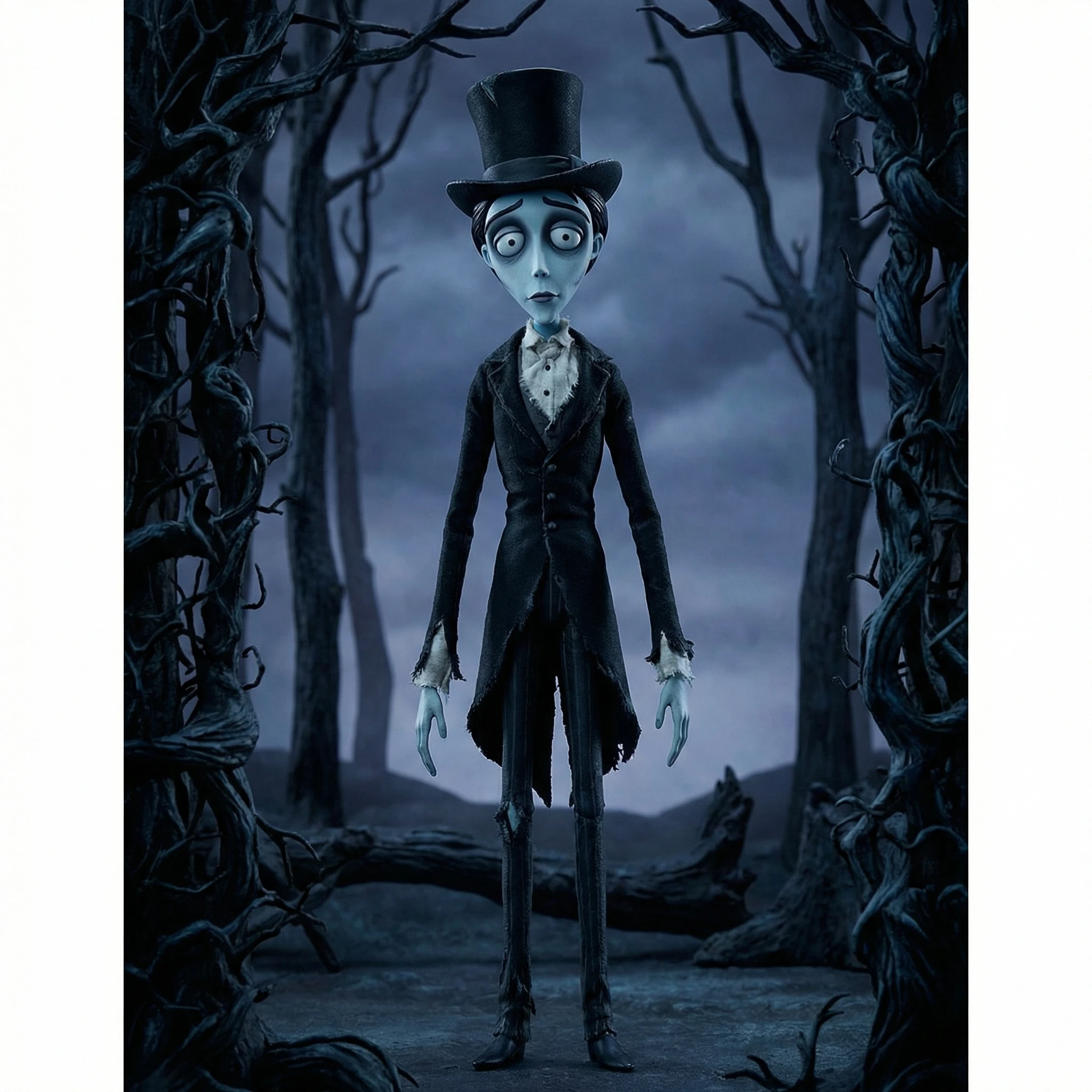 Персонаж мультфильма «Труп невесты» — Nano Banana Pro промт