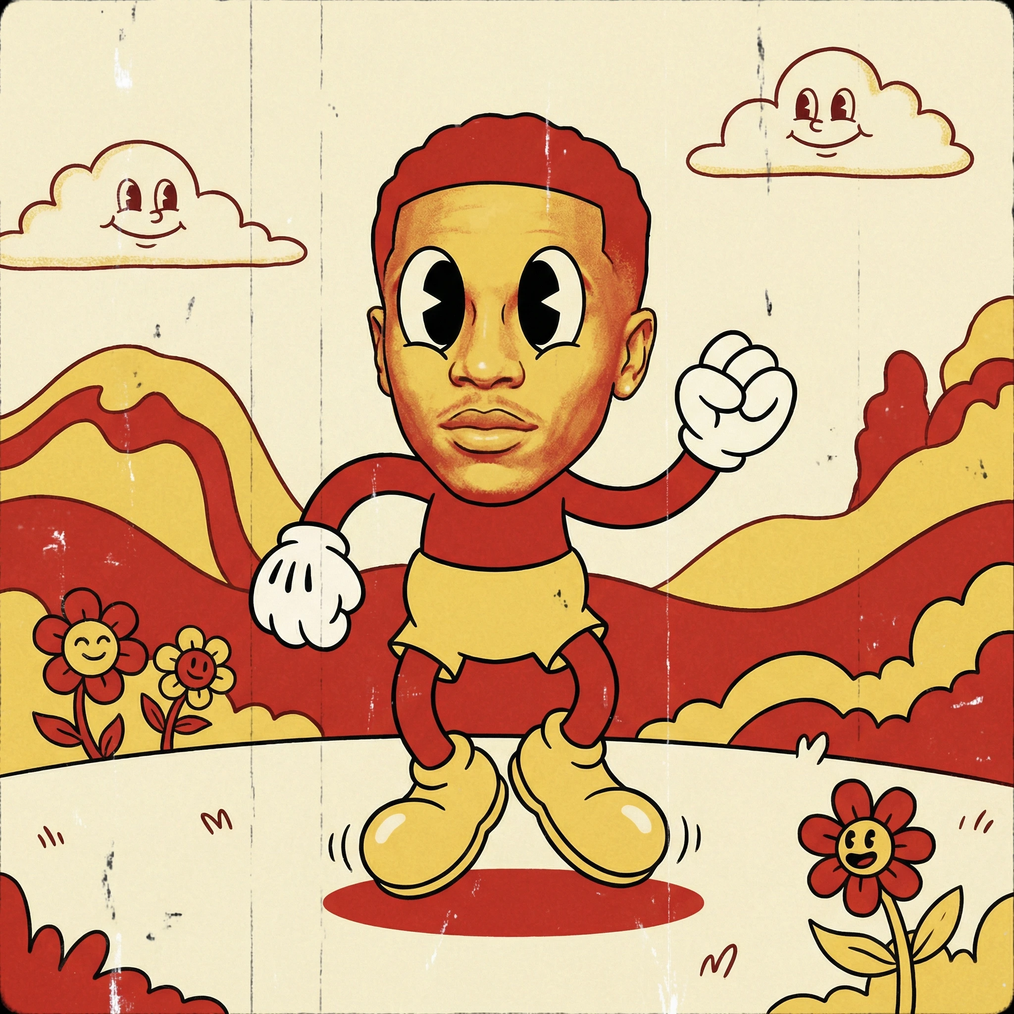 Персонаж в стиле игры Cuphead — Nano Banana Pro промт