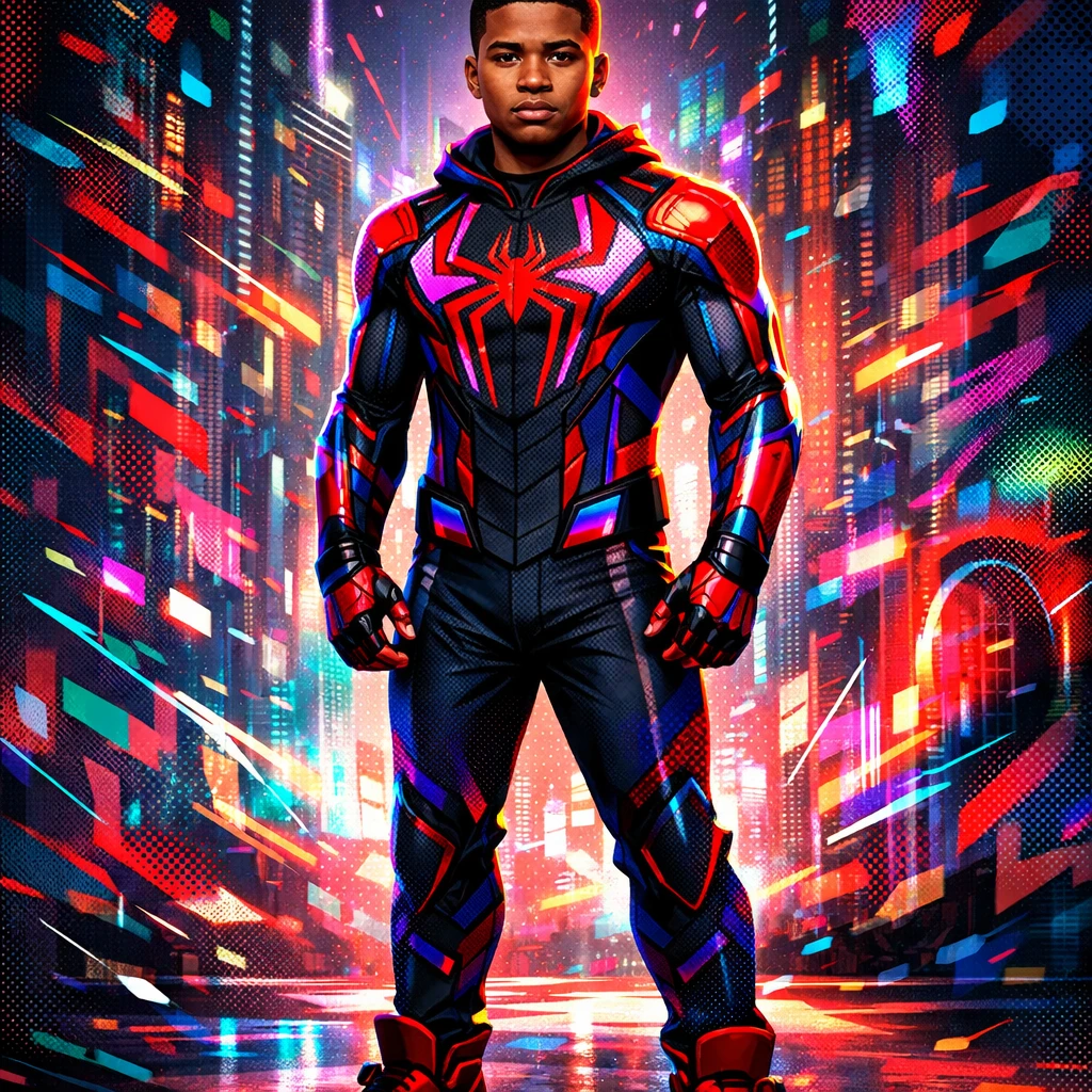 Персонаж в стиле мультфильма «Паутина вселенных» — GPT Image 1.5 промт