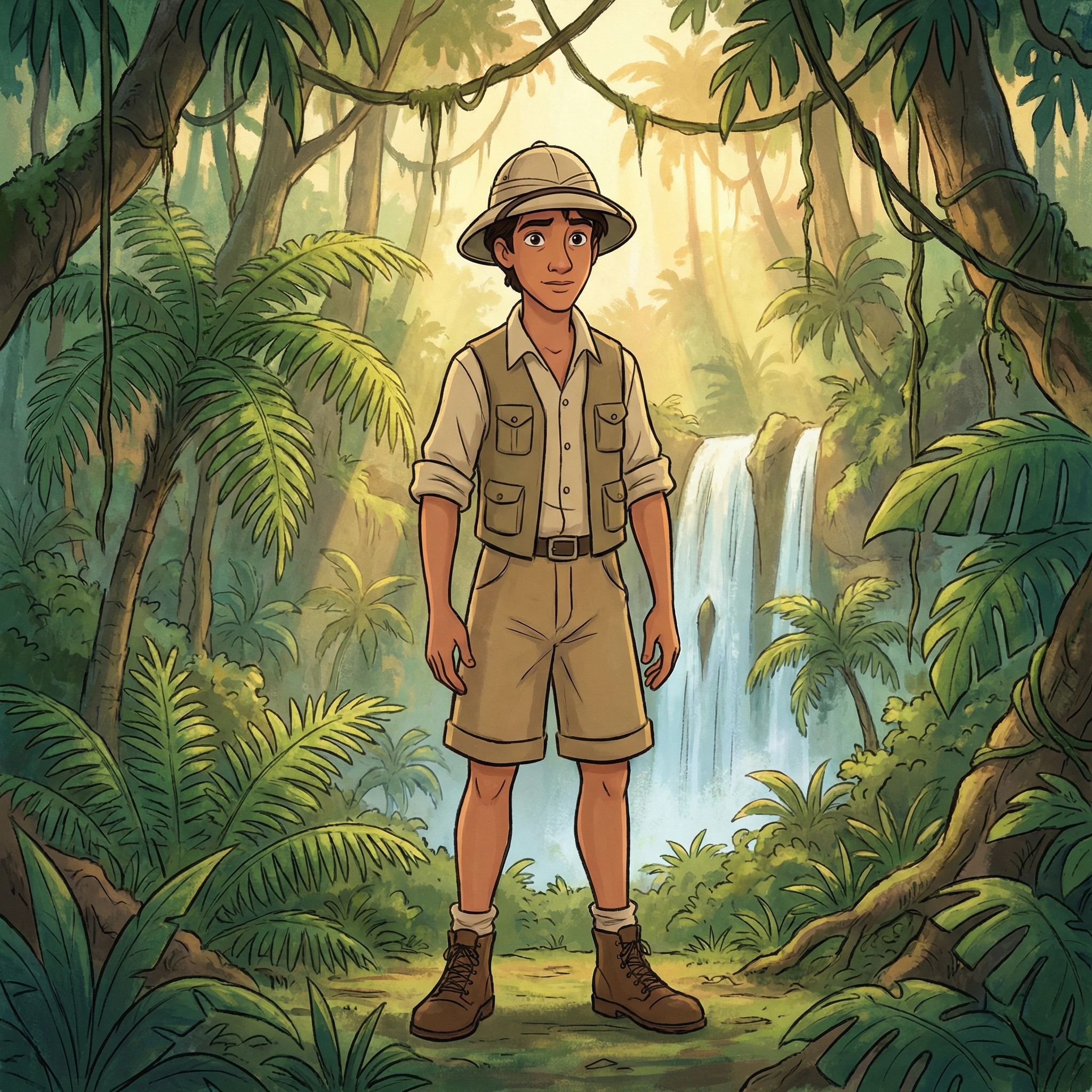 Персонаж в стиле мультфильма «Тарзан» — Nano Banana Pro промт