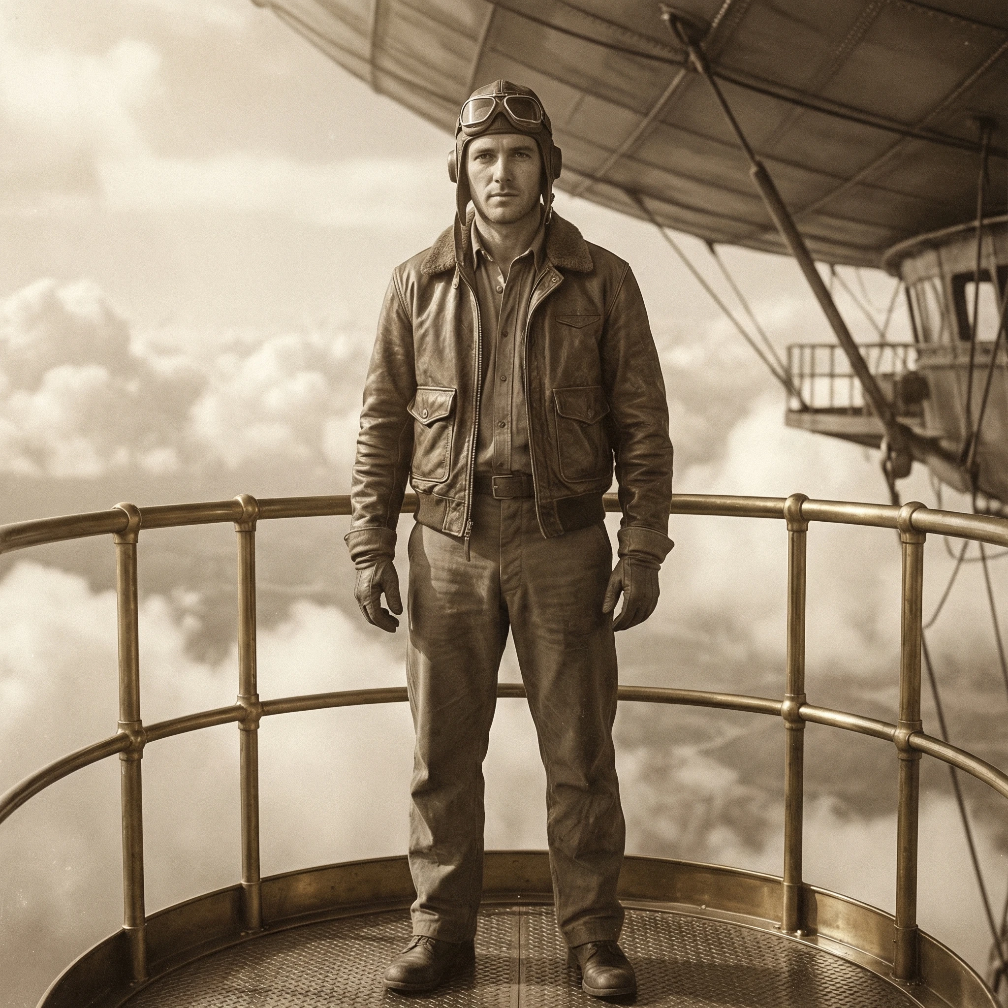 Пилот дирижабля в 1920-х — Nano Banana Pro промт