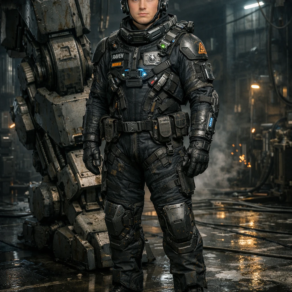 Пилот меха-костюма Armored Core — GPT Image 1.5 промт