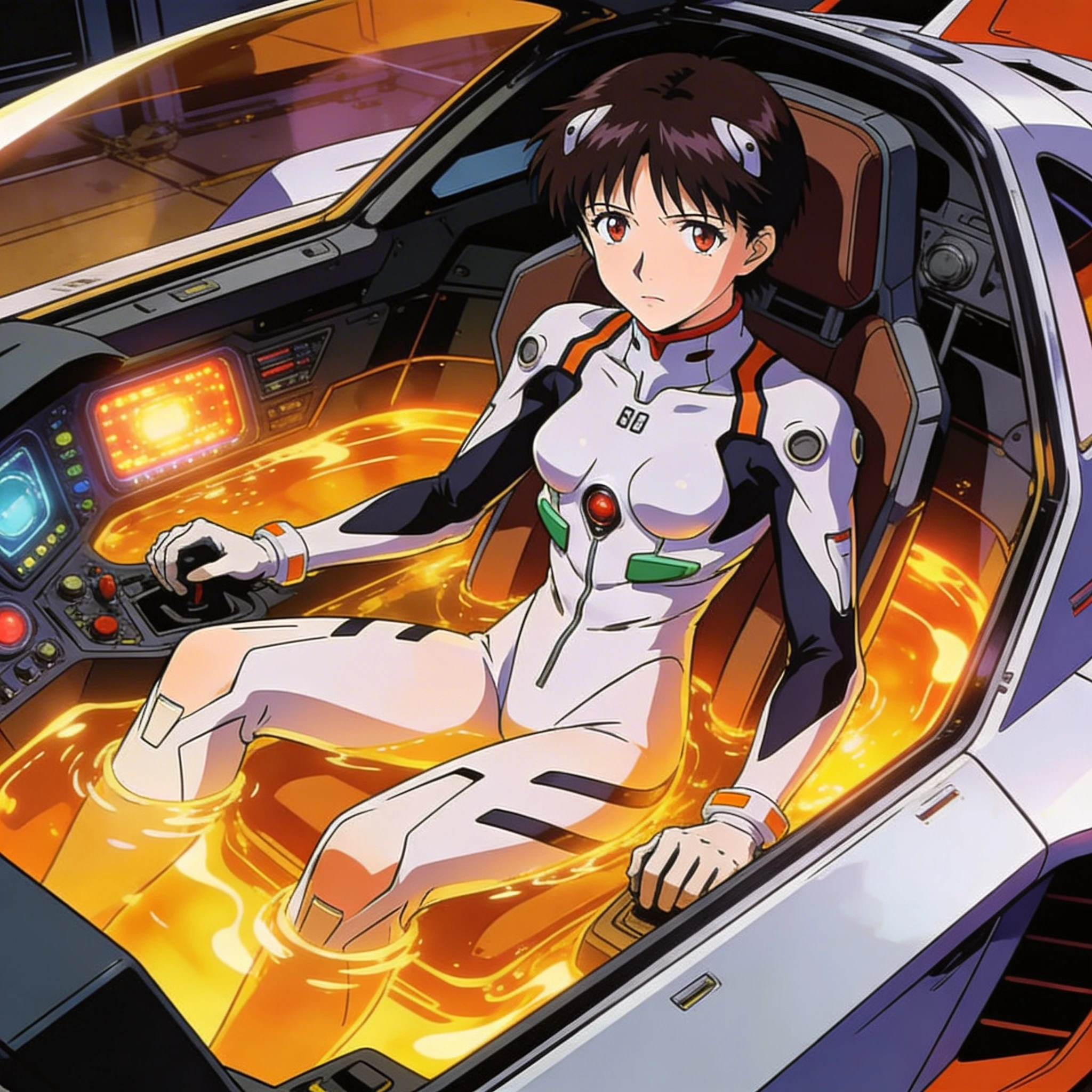 Пилот меха-костюма в стиле Евангелиона — Seedream 4.5 промт