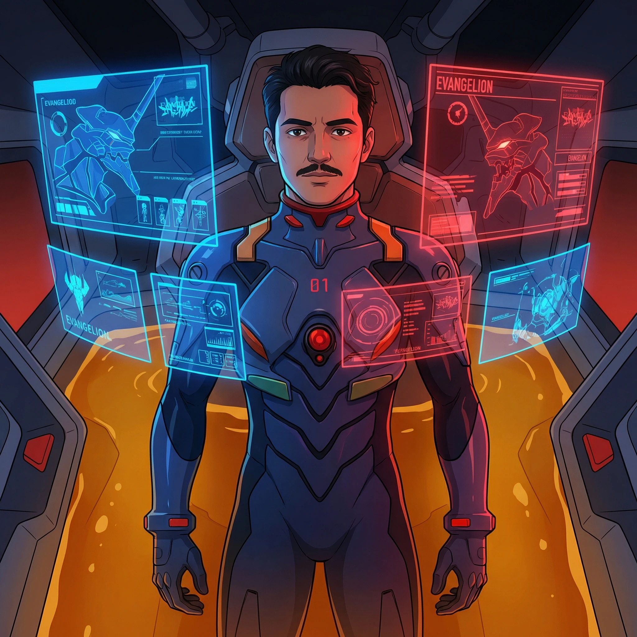 Пилот меха-робота Evangelion — Nano Banana Pro промт