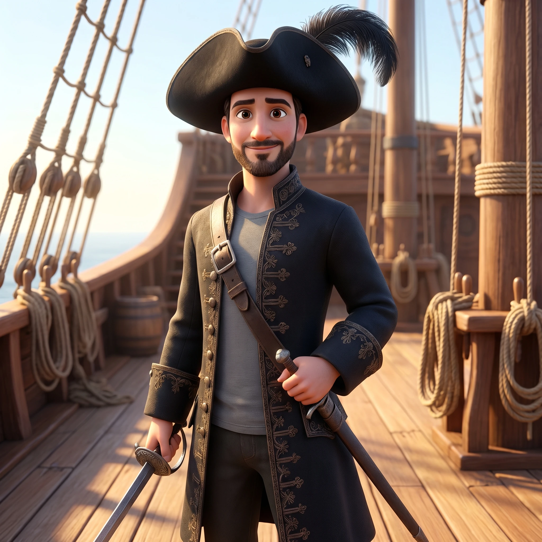 Пират в стиле мультфильмов Disney — Nano Banana Pro промт