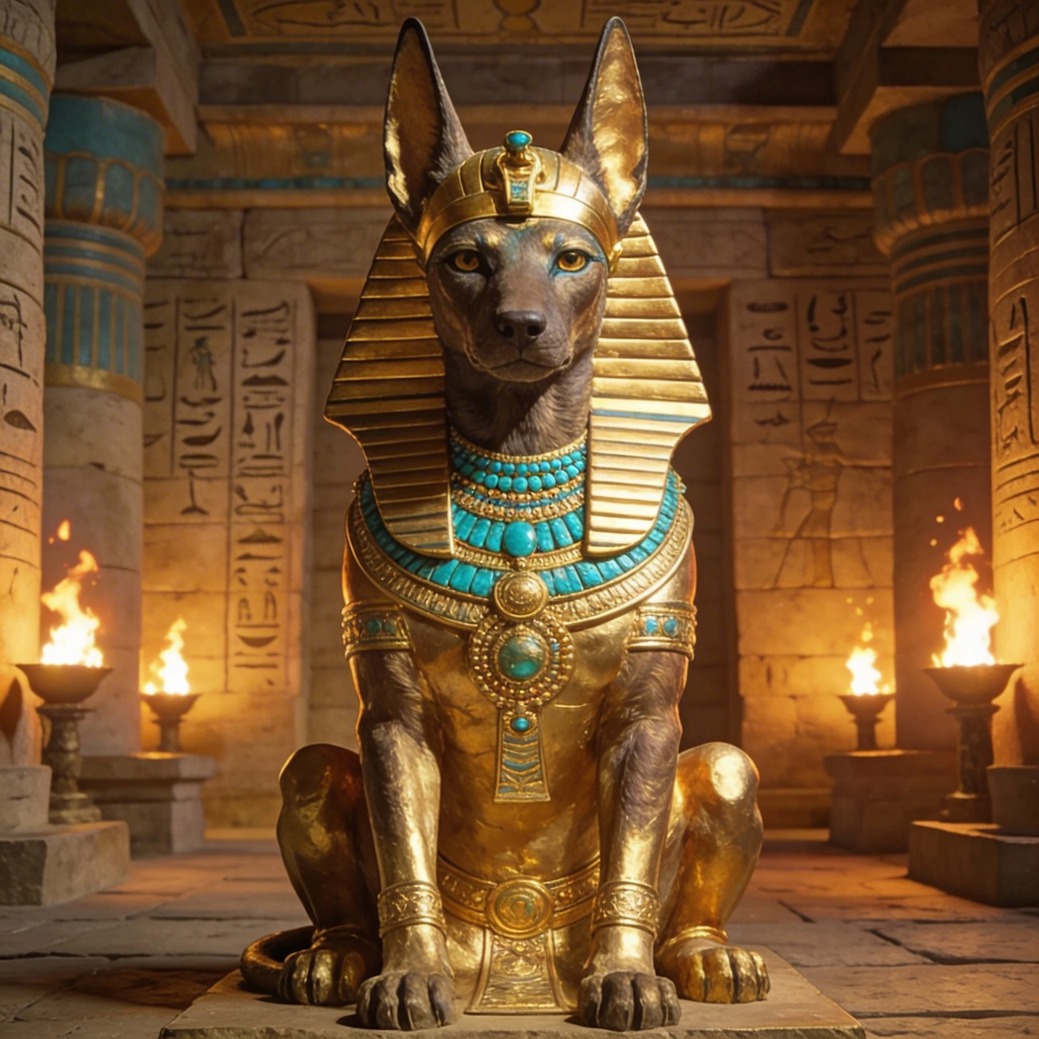 Питомец — Древнеегипетское божество — Seedream 4.5 промт