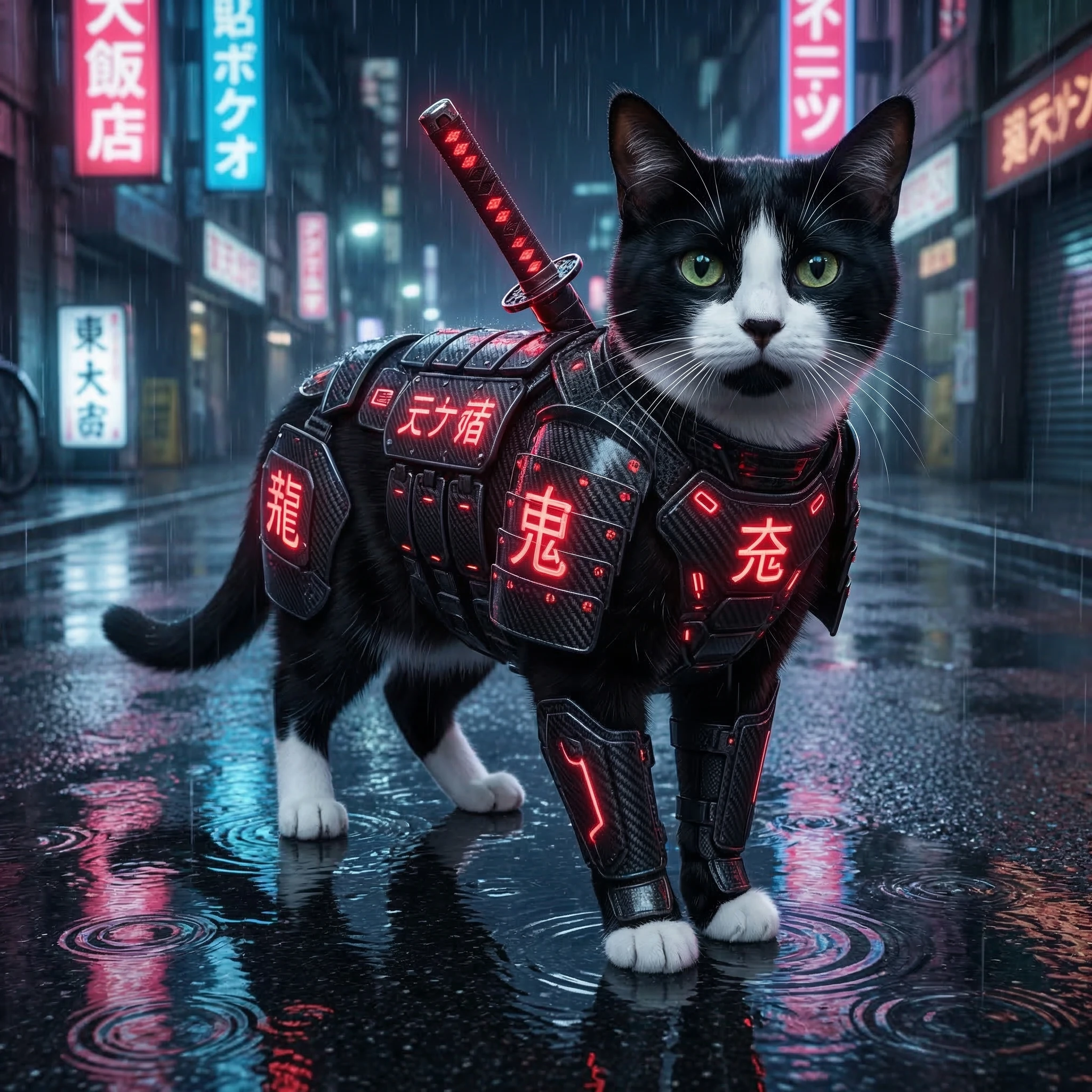 Питомец — Кибер-самурай — Nano Banana Pro промт