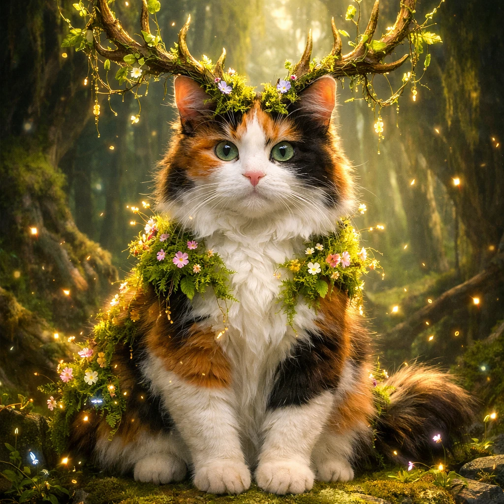Питомец в образе Божества Леса — GPT Image 1.5 промт