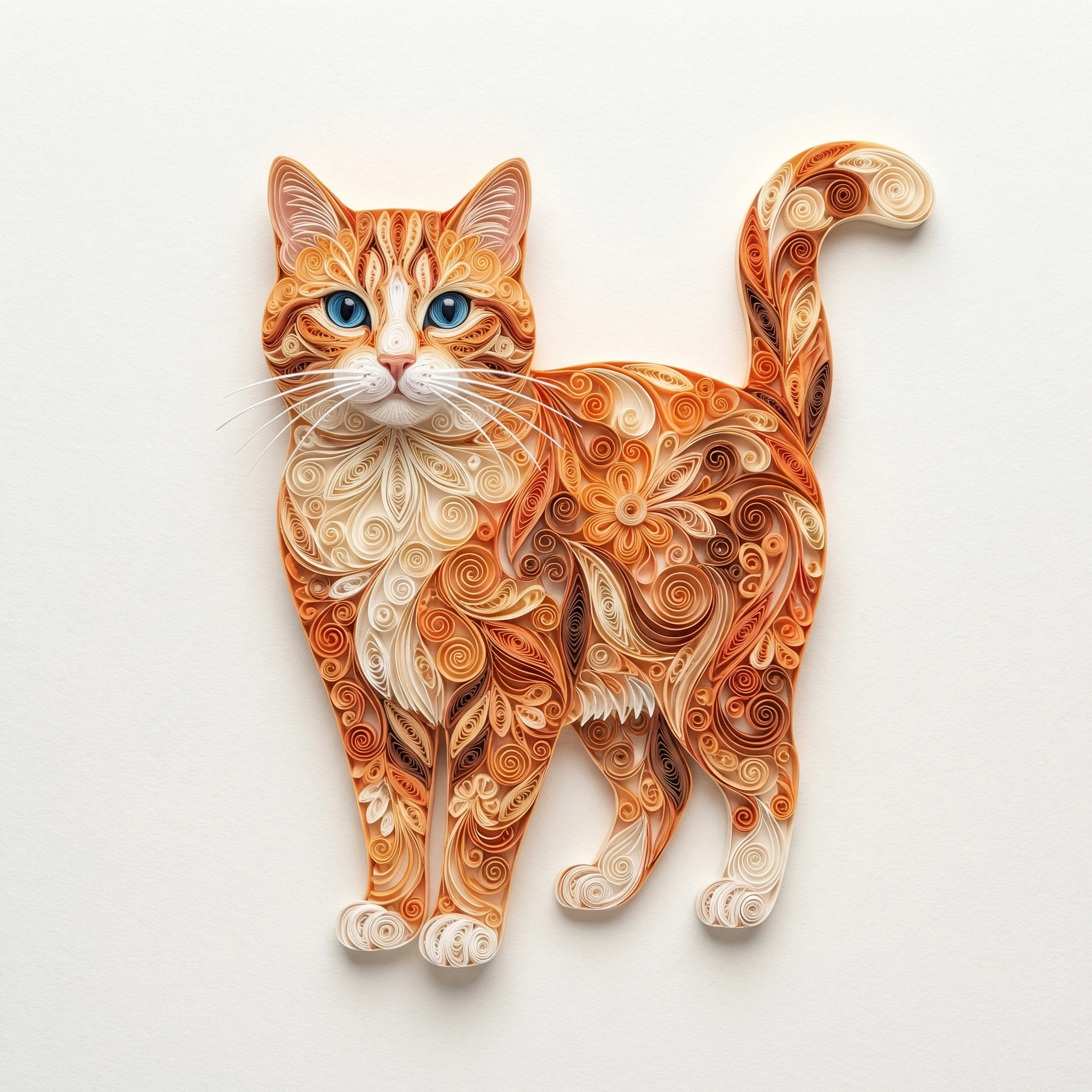 Питомец в стиле бумажного искусства Квиллинг — Nano Banana Pro промт
