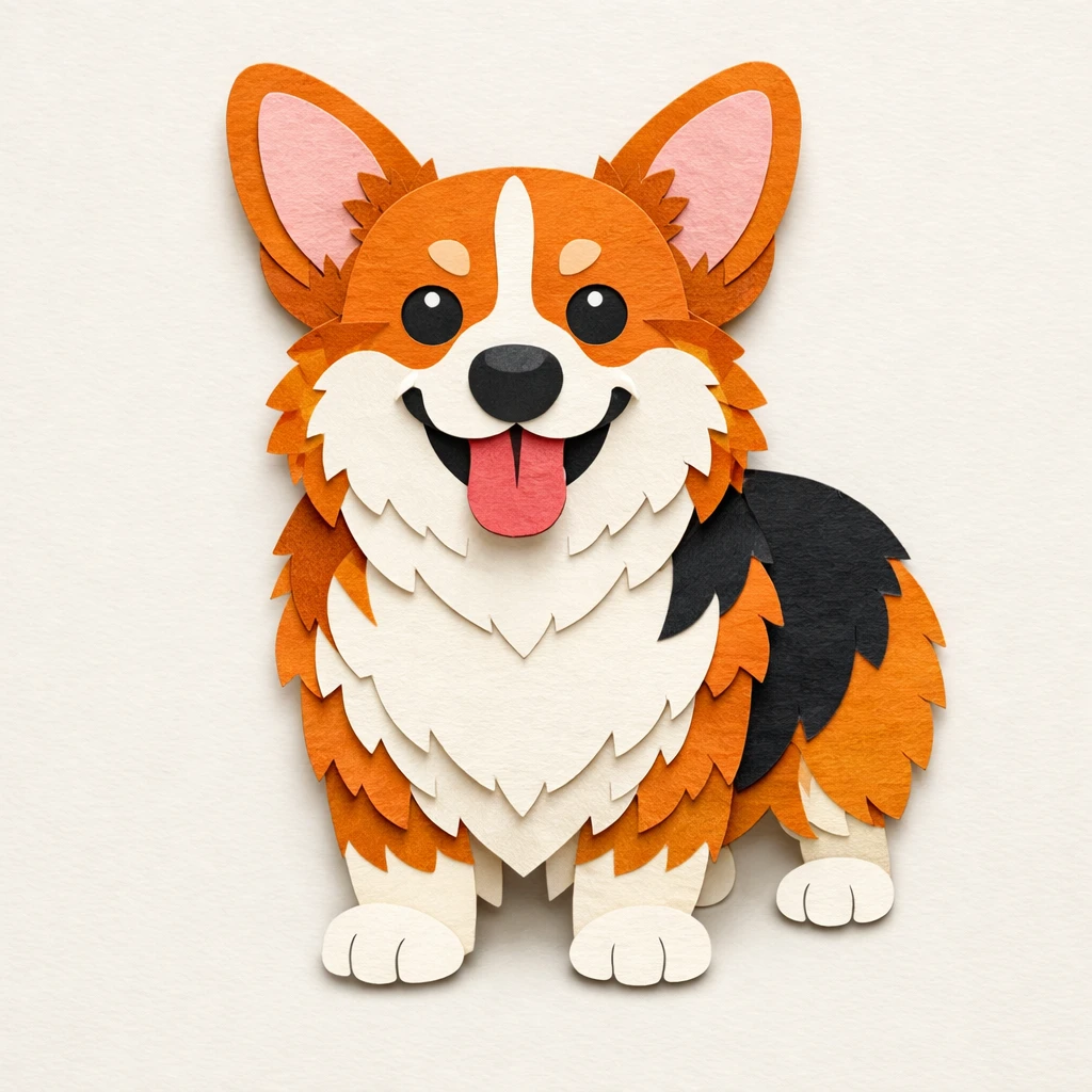 Питомец в стиле бумажной аппликации — GPT Image 1.5 промт