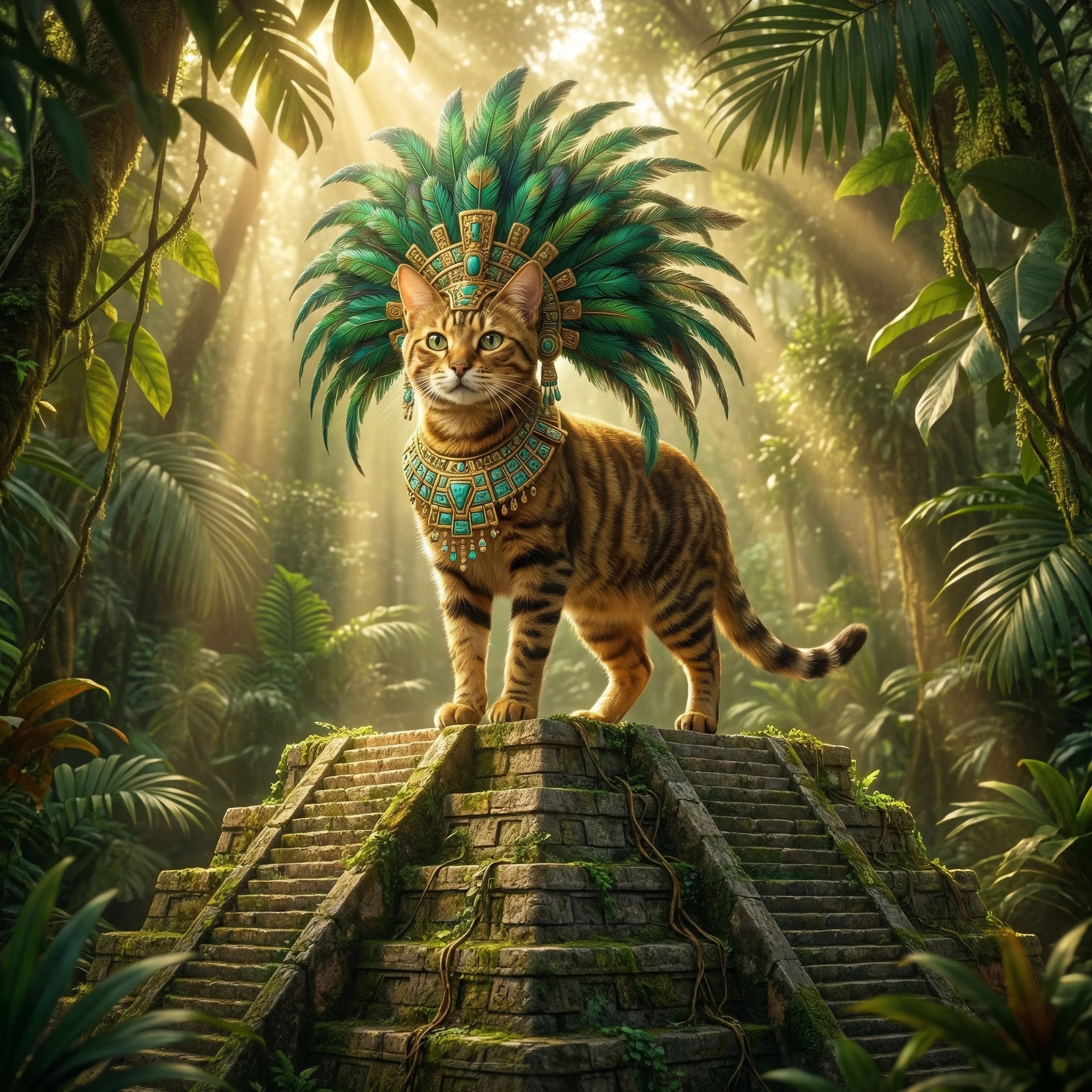 Питомец в стиле древних ацтекских богов — Nano Banana Pro промт